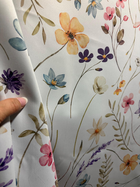 Cottagecore Wildflower Curtain Panel Sheer and Blackout Window Treatment Floral Bedroom Curtain Living Room Drape