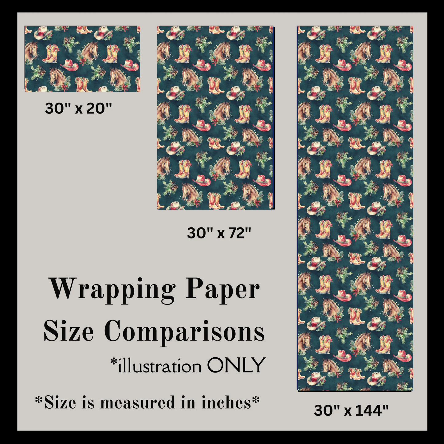 Western Christmas Gift Wrap