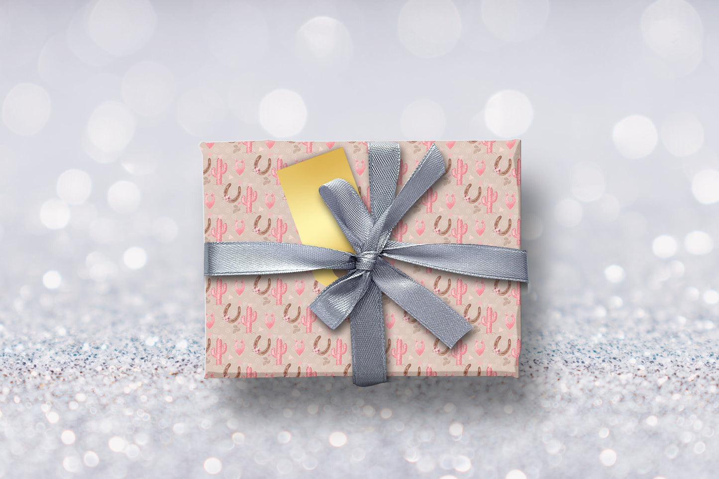 Pink Christmas Cowgirl Gift Wrap