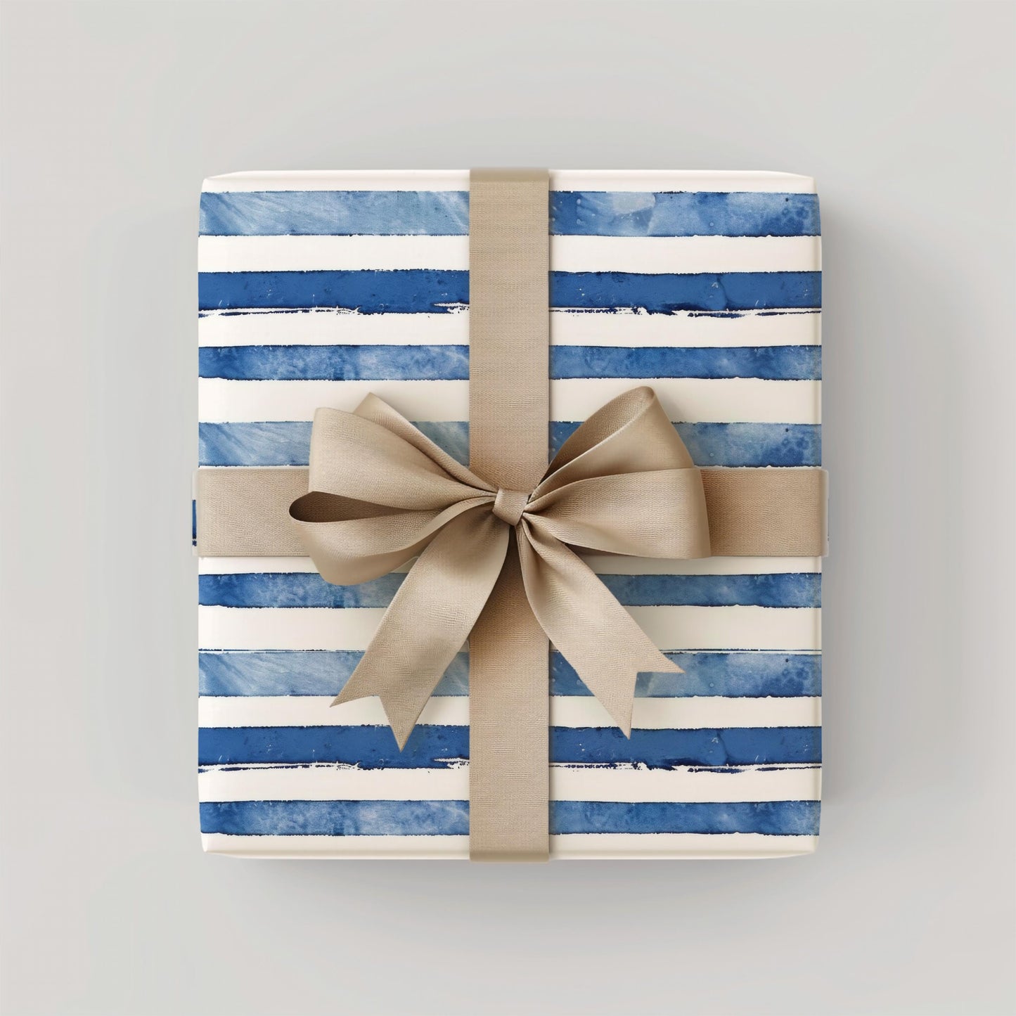 Blue Stripe Gift Wrap Paper Elegant Line Wrapping Paper Bulk