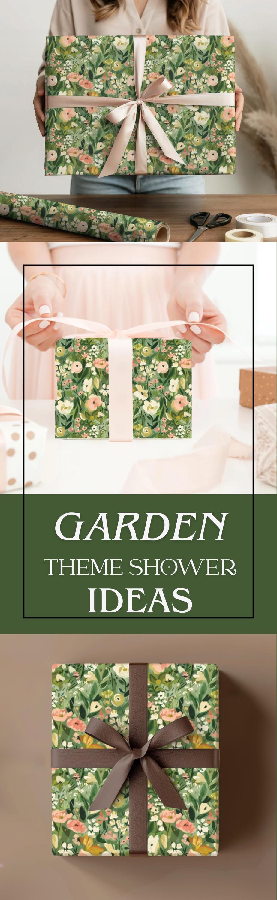 Elegant Floral Wrapping Paper Green Garden Gift Wrap Botanical Present Paper Chic Gift Packaging Luxury Floral Wrap Roll