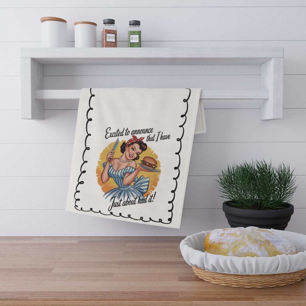 Sarcastic Gift for Mom Funny Tea Towel Mothers Day Gift Idea Vintage Design Fun Hand Towel Birthday Gift for Her