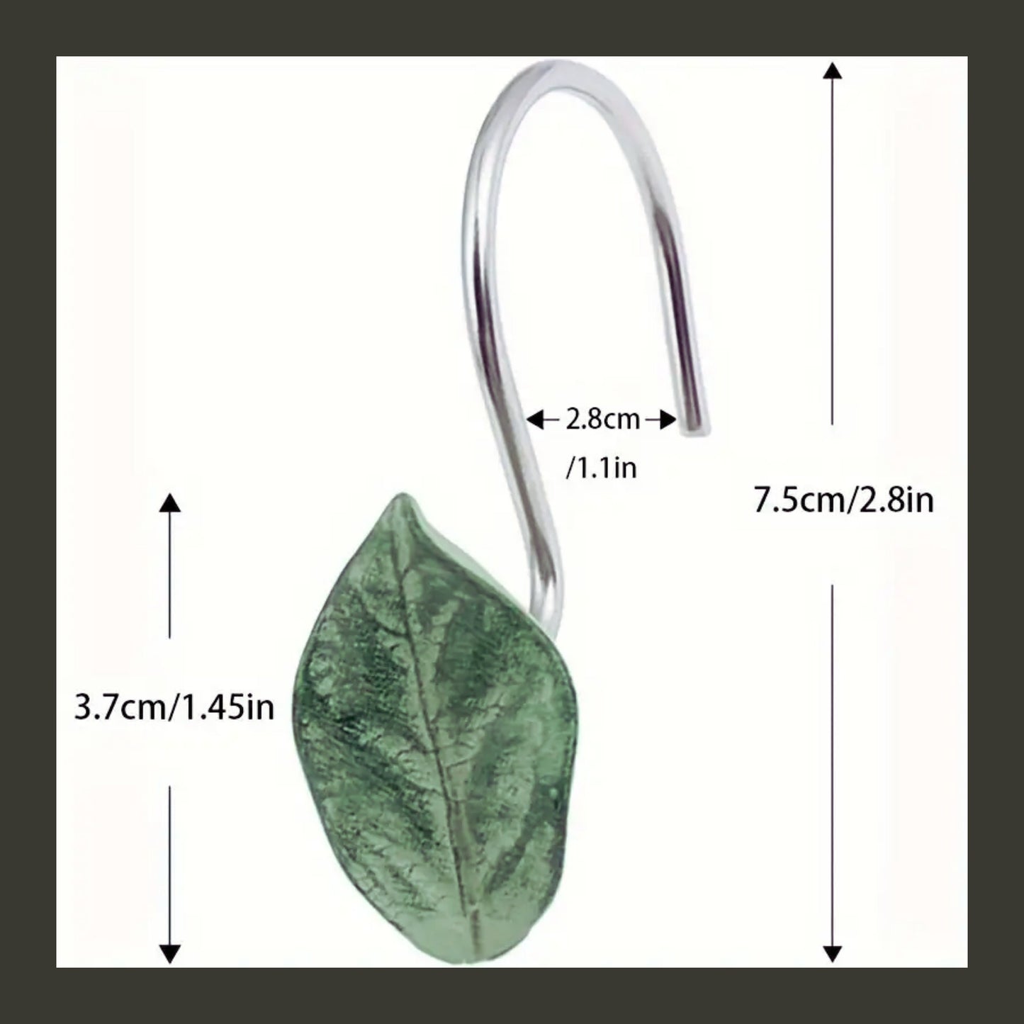 Boho Bathroom Decor Leaf Shower Curtain Hooks