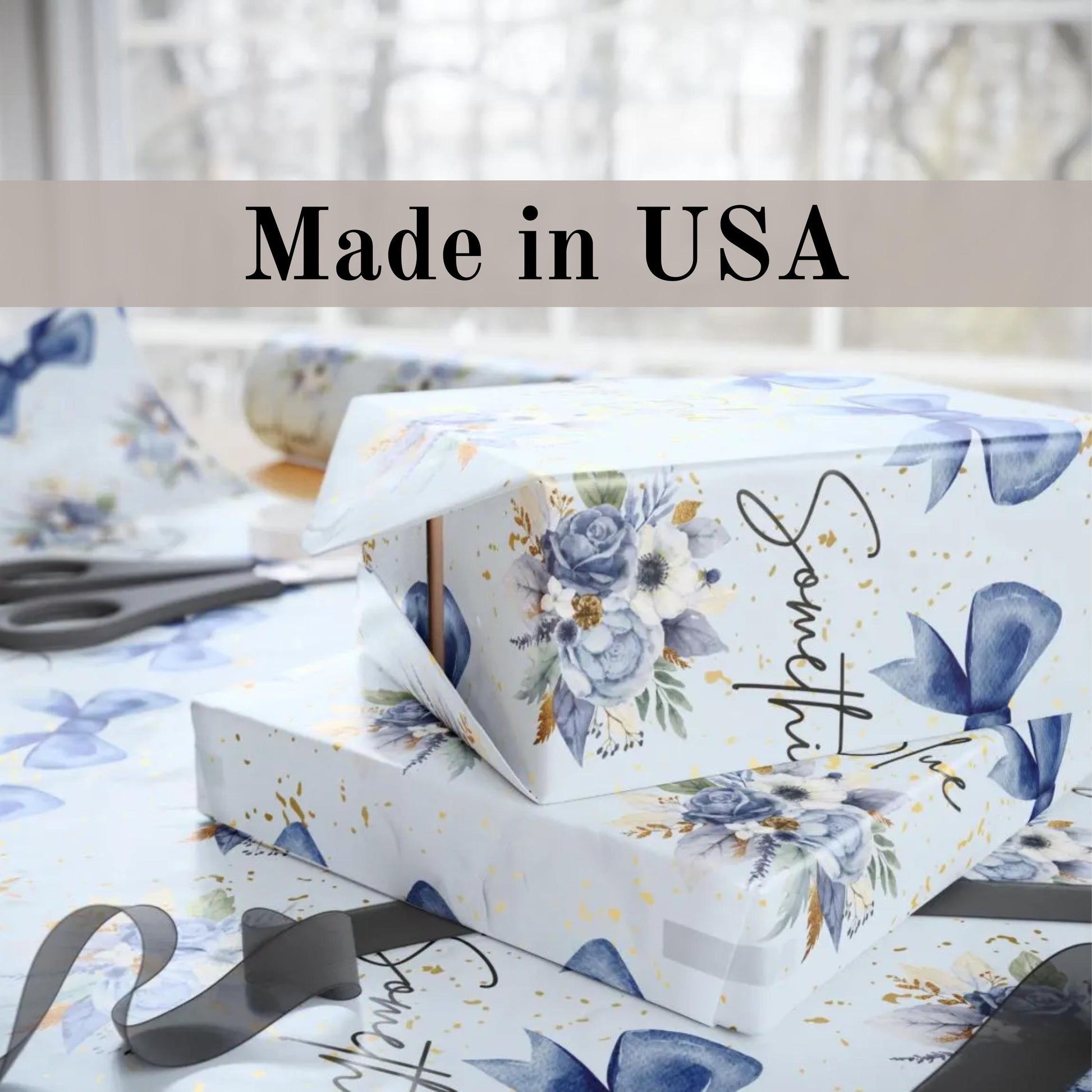 Bridal Shower Gift Wrapping Paper Something Blue Gift Wrap
