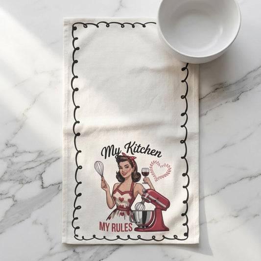 Vintage Design Kitchen Towel Sarcastic Humor Tea Towel Funny Gift For Her Retro Kitchen Charm Humorous Dish Towel Cotton Material Absorbent Quick Dry Gag Gift Birthday Present Unique Housewarming Gift Novelty Kitchen Accessory Durable