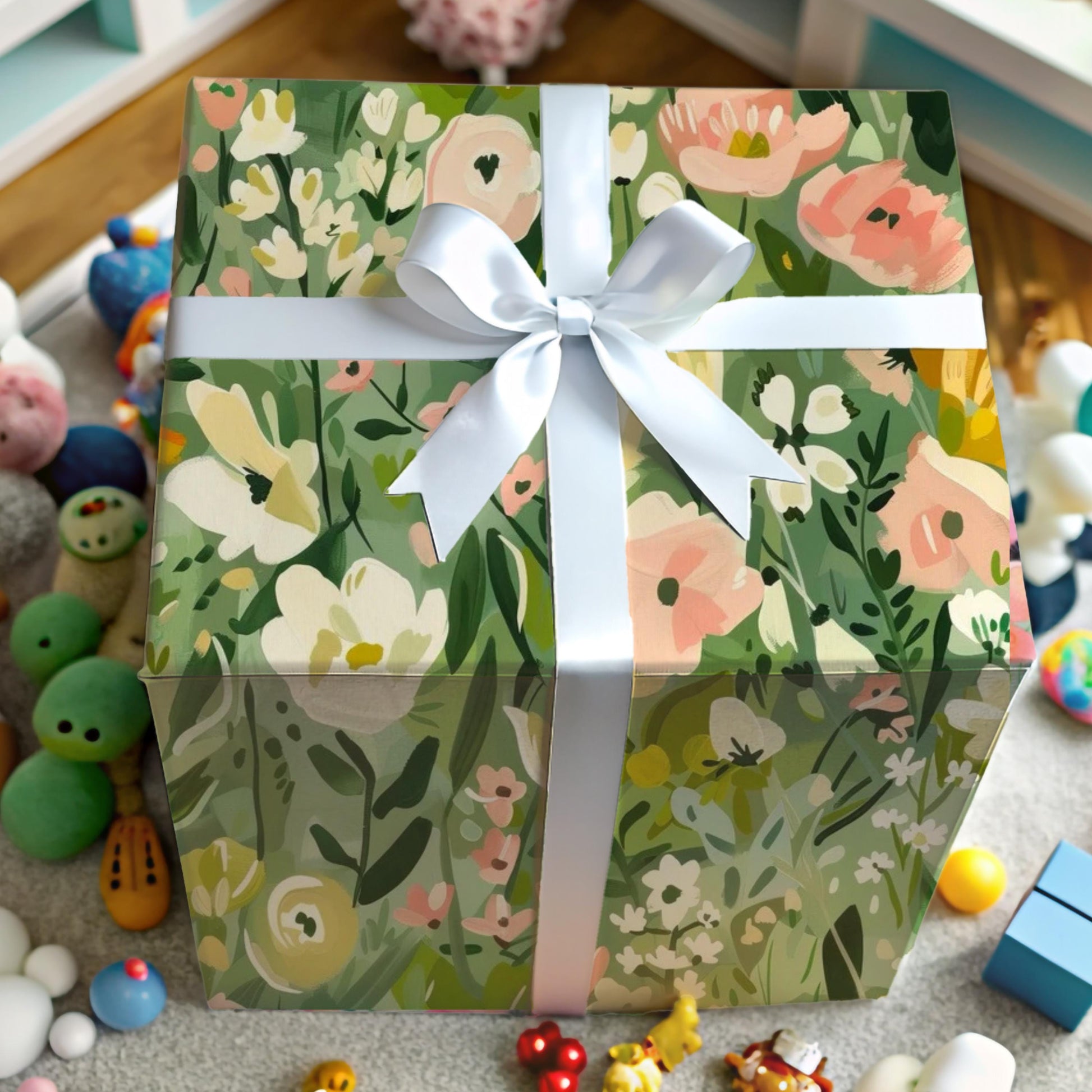 Elegant Floral Wrapping Paper Green Garden Gift Wrap Botanical Present Paper Chic Gift Packaging Luxury Floral Wrap Bulk Paper Gift Rolls