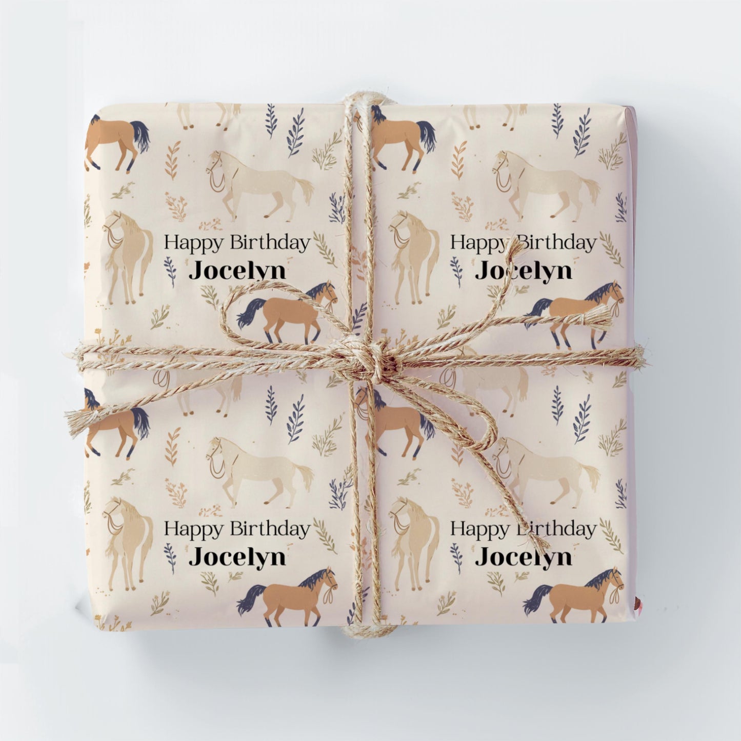 Horse Gift Wrap Paper: Equestrian Birthday Party Theme