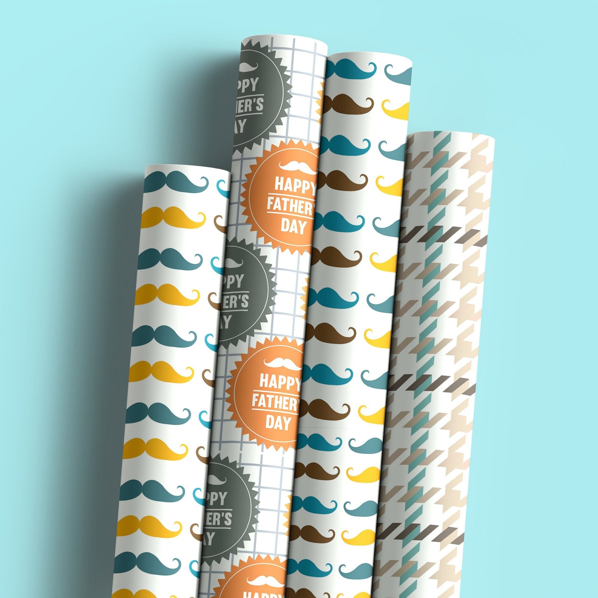Mustache Gift Paper Happy Fathers Day Gift