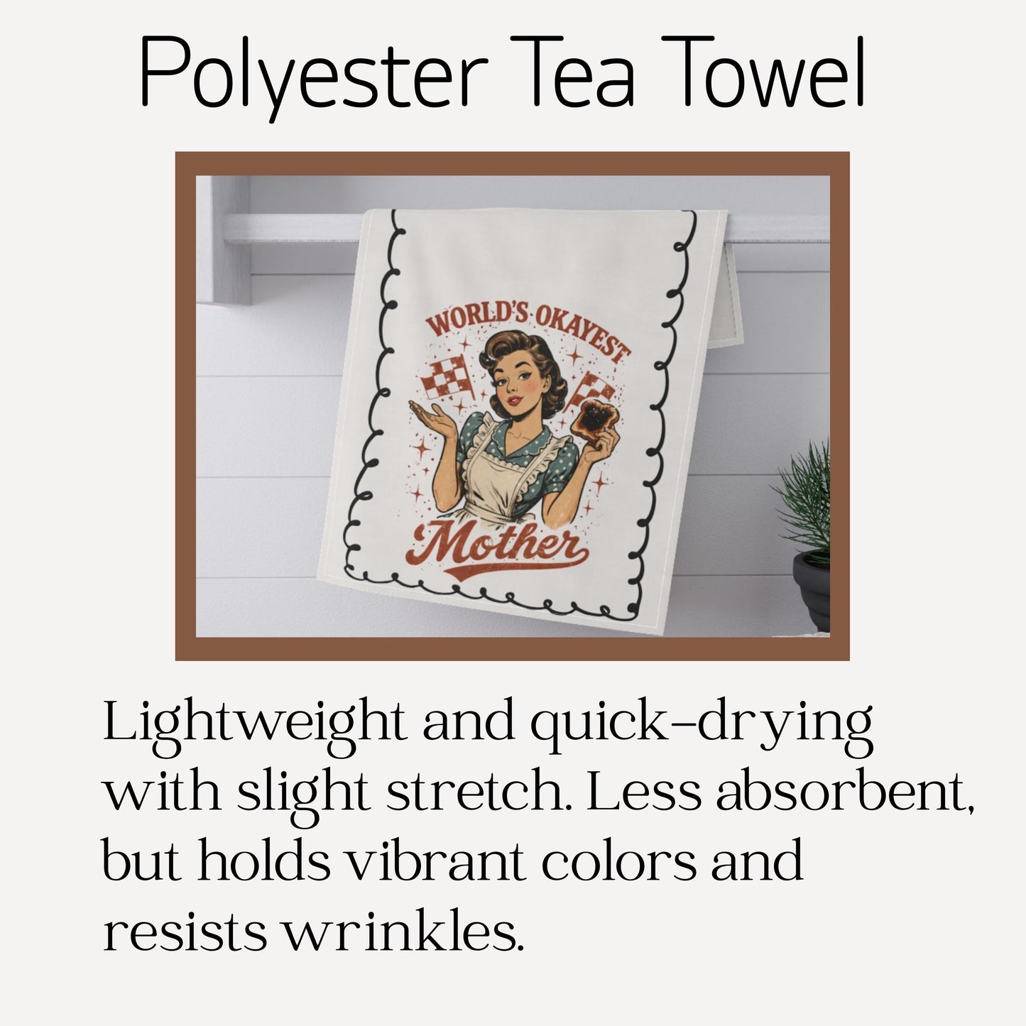 Funny Adulting Gift Tea Towel Vintage Style Sarcastic Kitchen Towel College Graduation Gift Funny Housewarming Vegetarian Gift Idea