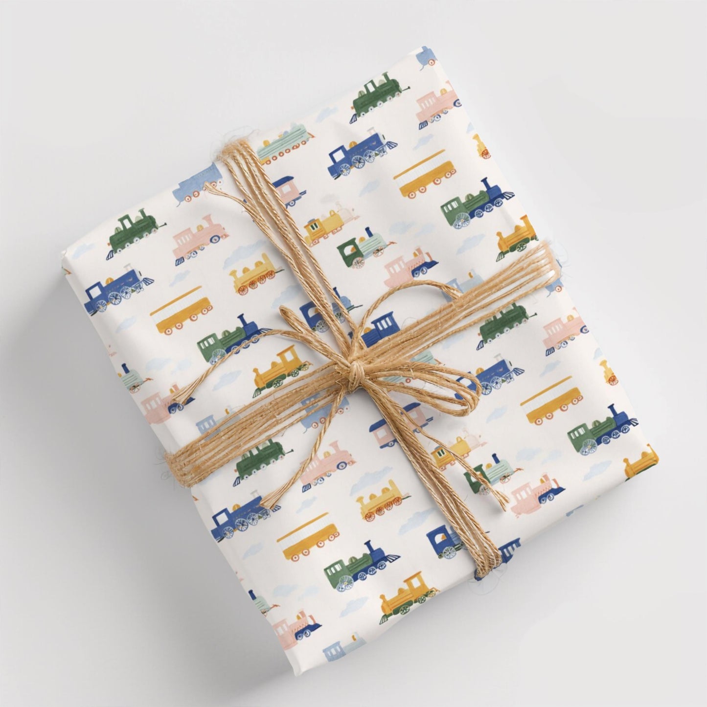 Train Wrapping Paper Toddler Birthday Gift Wrap Kids Train Party Paper First Birthday Wrapping Paper Train Theme Gift Wrap Roll