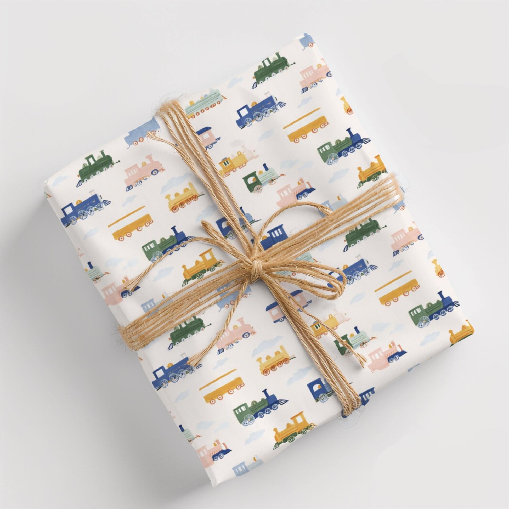 Train Wrapping Paper Toddler Birthday Gift Wrap Kids Train Party Paper First Birthday Wrapping Paper Train Theme Gift Wrap Roll