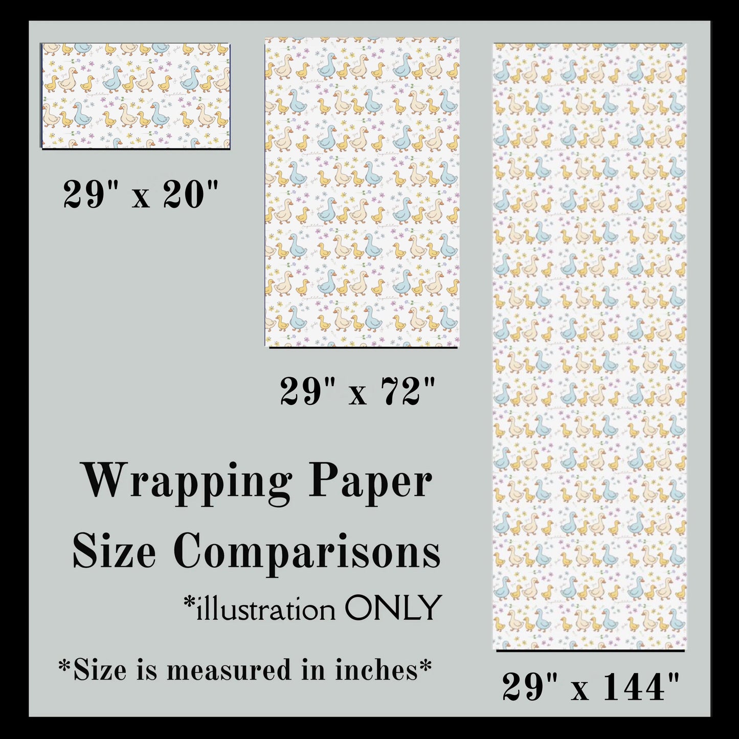 Cute Baby Duck Gift Wrapping Paper from Grandma Baby Shower Gift Wrap Duckling Paper Sweet Baby Gift Wrap Roll Neutral Baby Gift Wrap