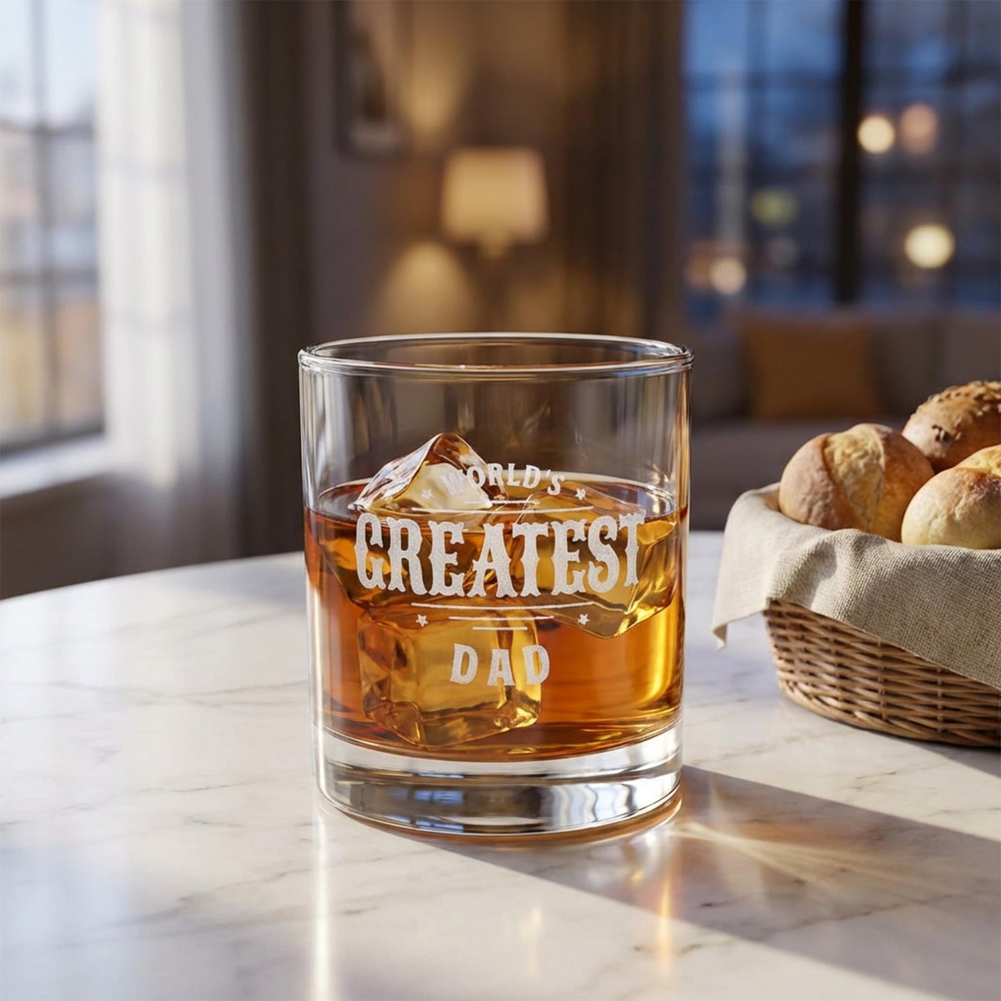 Happy Fathers Day New Grandpa Whiskey Glass Gift Engraved Rocks Glass Personalized Gift 10.5 oz Glass First Time Grandpa Gift Est Year Idea