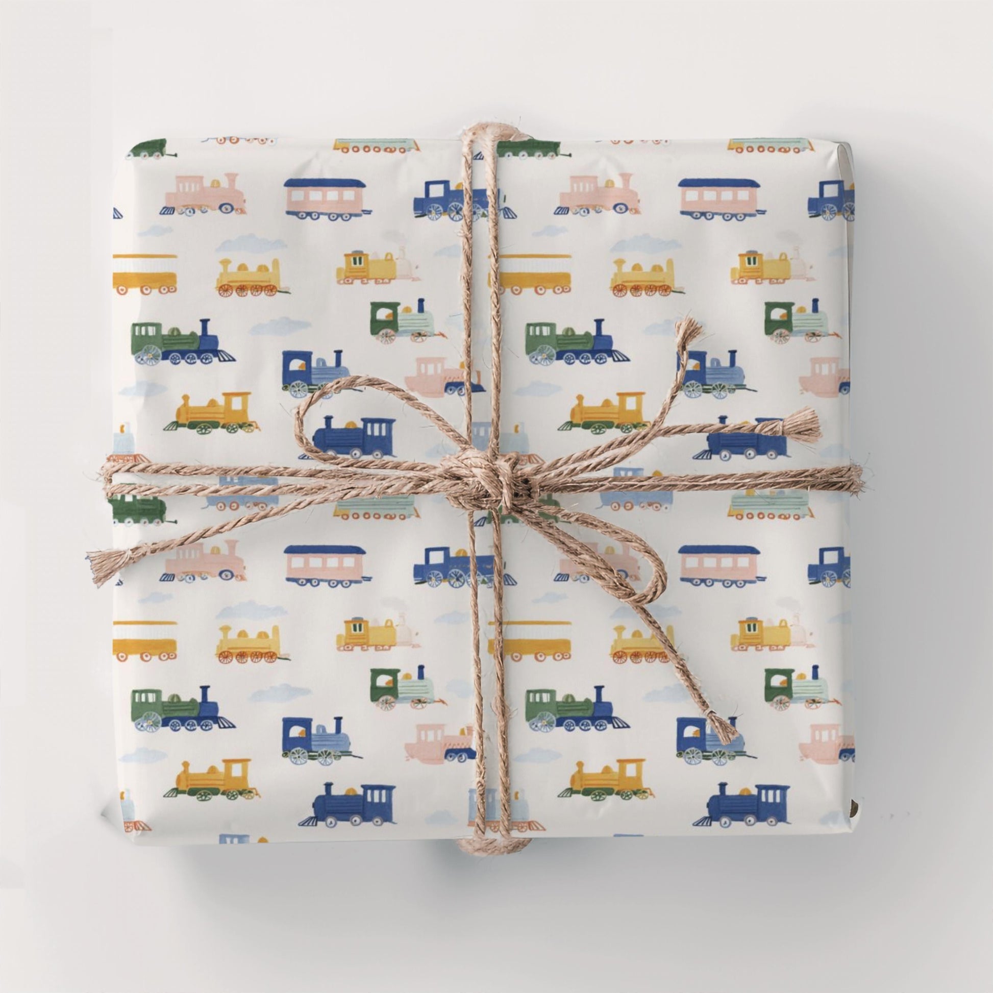 Train Wrapping Paper Toddler Birthday Gift Wrap Kids Train Party Paper First Birthday Wrapping Paper Train Theme Gift Wrap Roll