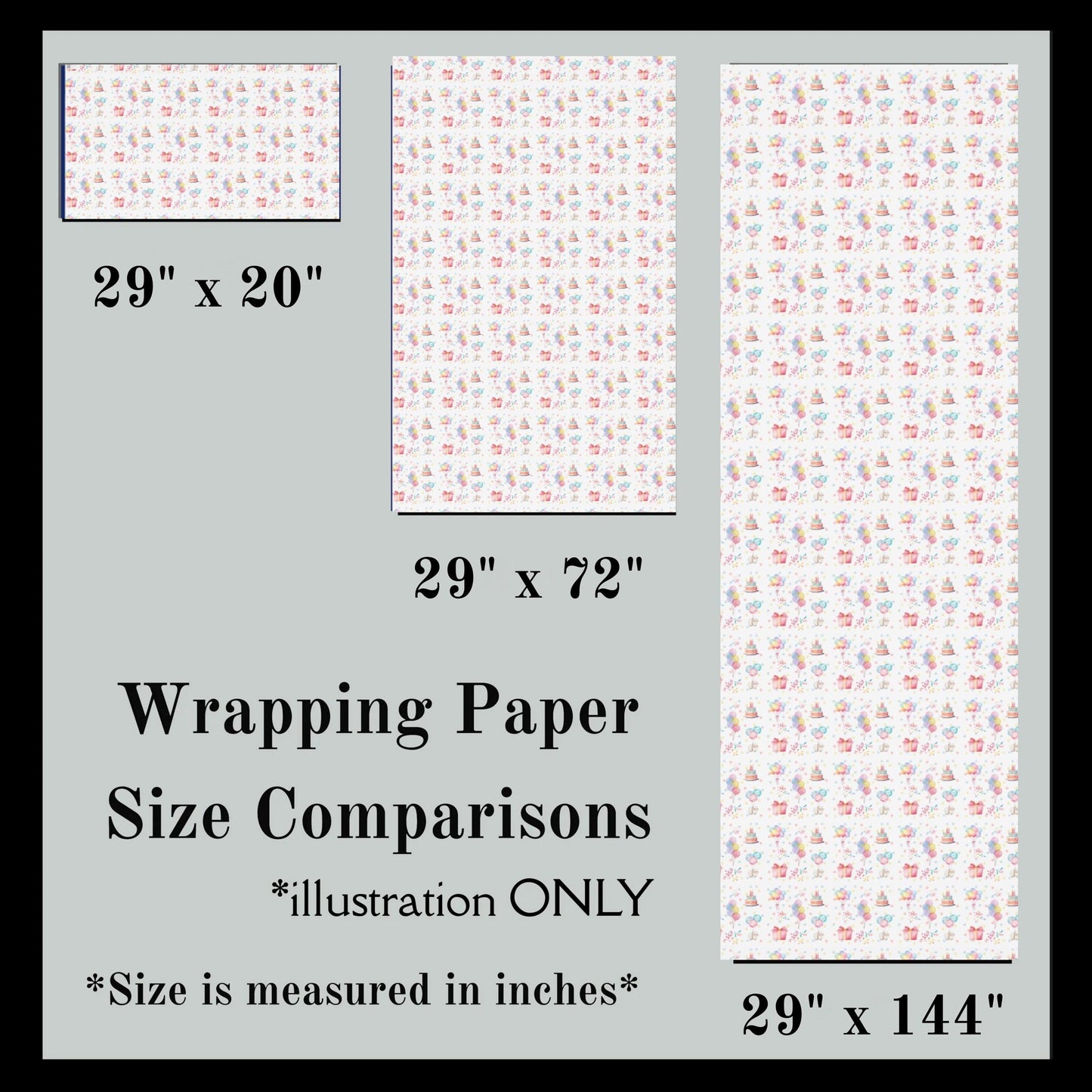 Personalize Gift for Daughter Birthday Party Kids Birthday Wrapping Paper Balloon and Cake Gift Wrap Colorful Birthday Party Happy Birthday