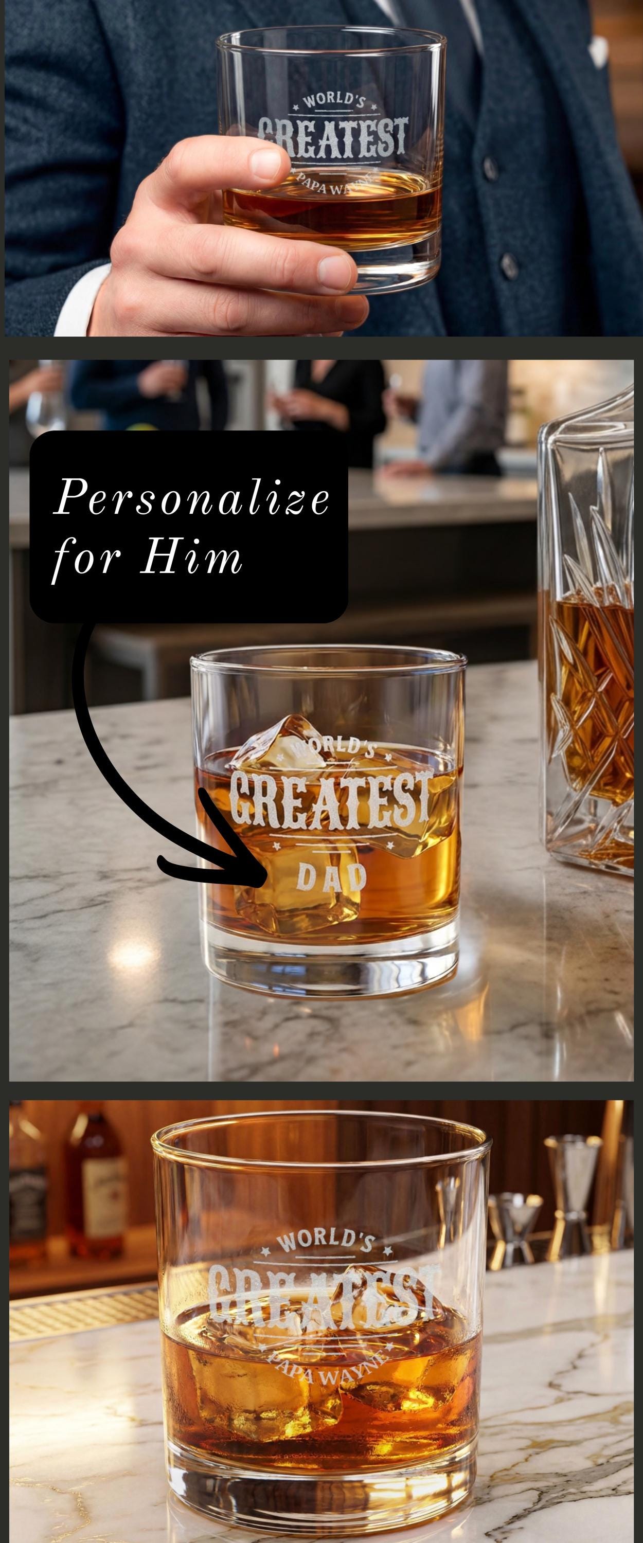 Gift for Papa Whiskey Glass Gift Engraved Grandpa Rocks Glass Personalized Pappi Gift Whiskey Glass Custom Name Est Year Gift for Papa Idea