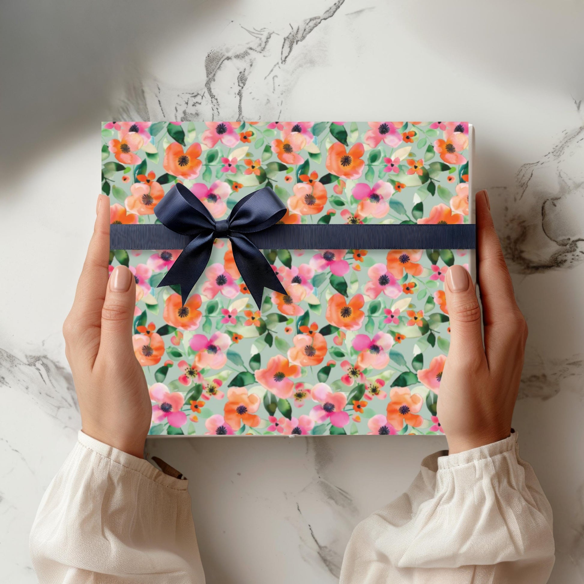 Gift Wrap Celebration Paper Floral Design Wedding Present Packaging Birthday Gift Wrapping Material Pink Botanical Pattern Elegant Flower Design Premium Quality Paper Satin Finish Option Scratch Resistant Material Eco Friendly Ink Multiple