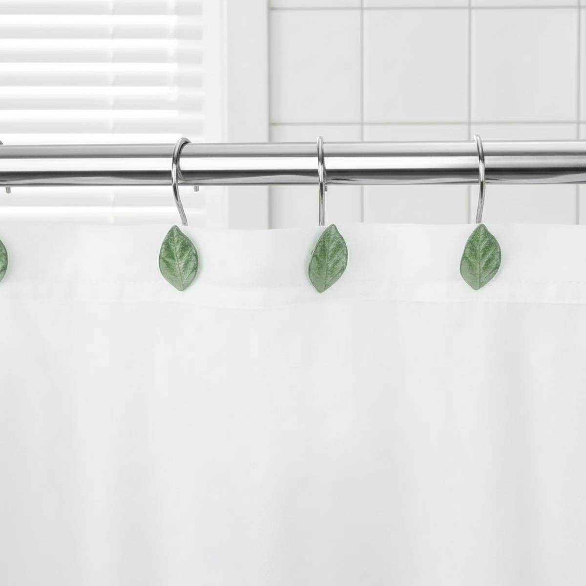 Forest Leaf Bathroom Gift Set Accent Vintage Inspired Nature Shower Rings Botanical Cottagecore Bath Decor Rustic Greenery Home Spa Touch