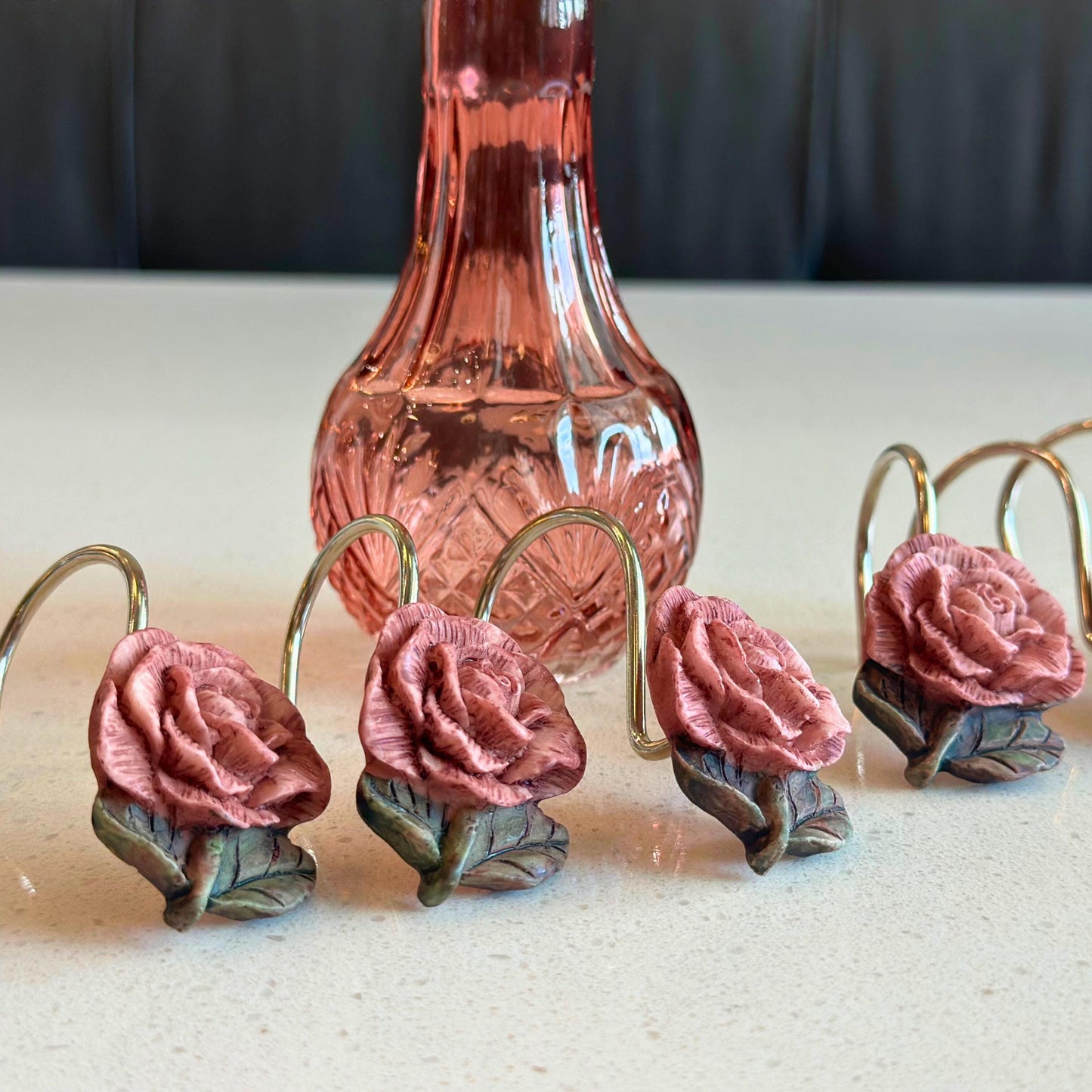 Shower Hooks Victorian Decor for Home Improvement Project Curtain Hook Vintage Inspired Style Rose Design Bathroom Inspiration Guest Bath