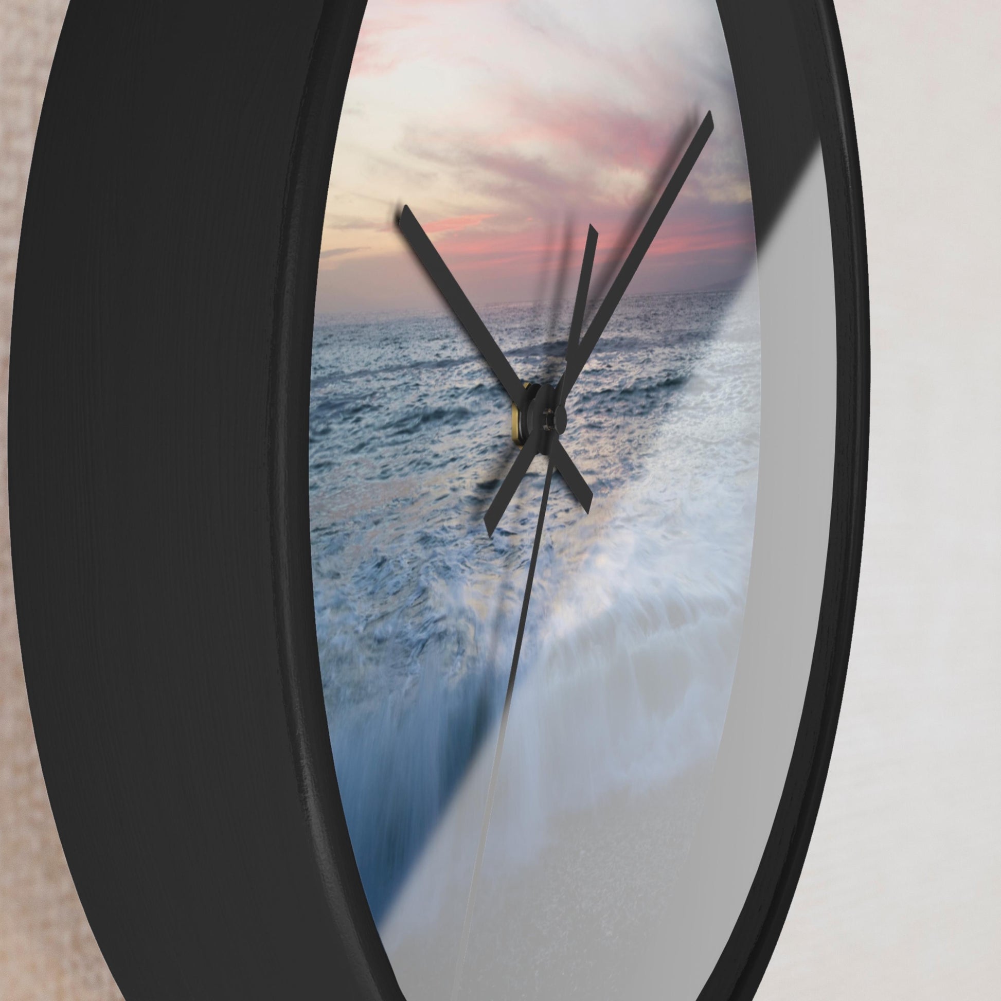Ocean Room Decor Beach Wall Clock Coastal Living Display Nautical Theme Accent Summer Home Design Seaside Art Collection Wood Frame Construction Premium Quality Beach House Gift Ocean Picture Beautiful Modern Style