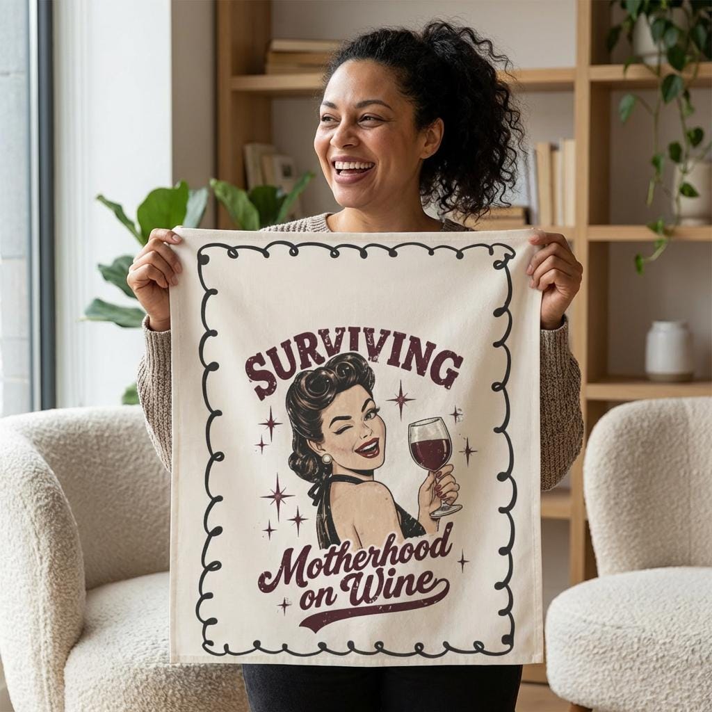 Sarcastic Gift for Mom Funny Tea Towel Mothers Day Gift Idea Vintage Design Fun Hand Towel Birthday Gift for Her