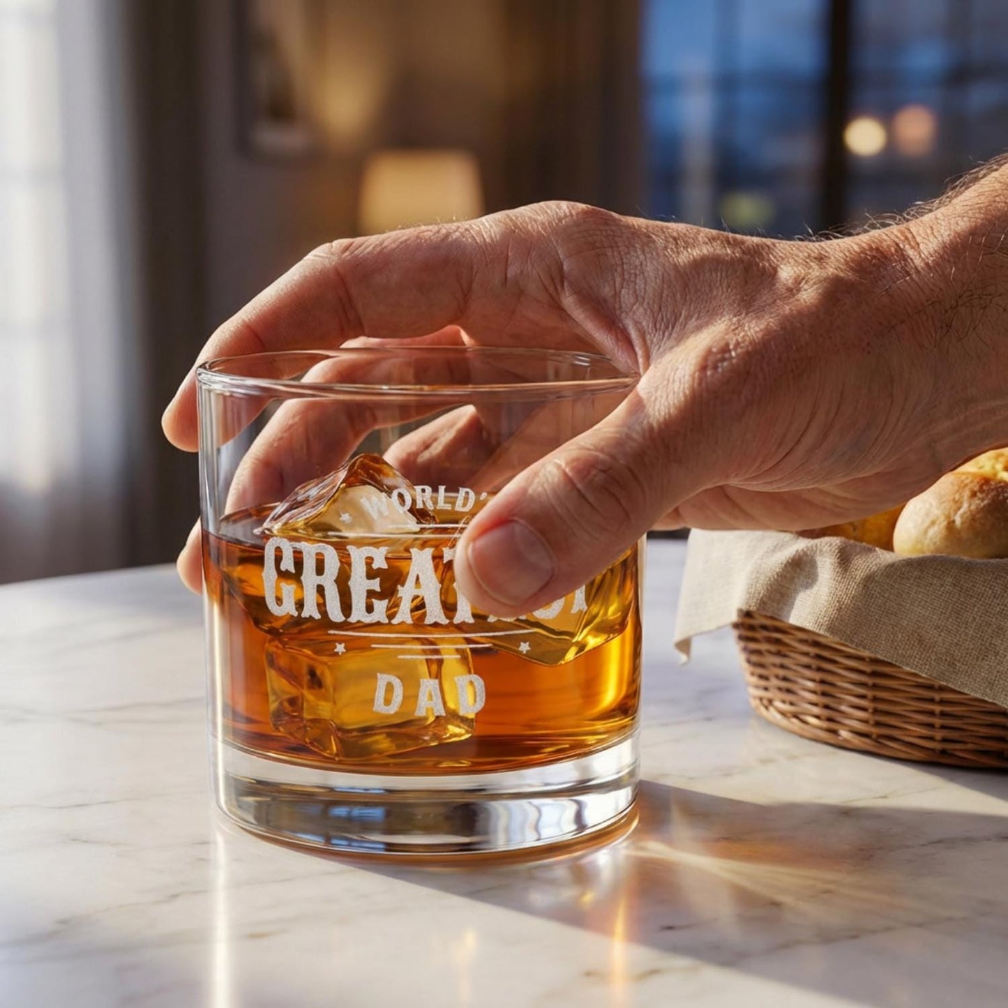 Happy Fathers Day New Grandpa Whiskey Glass Gift Engraved Rocks Glass Personalized Gift 10.5 oz Glass First Time Grandpa Gift Est Year Idea