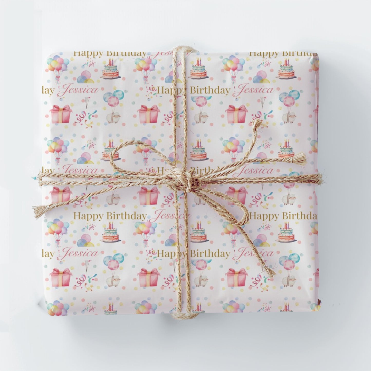Personalized Birthday Wrapping Paper Custom Name Gift Wrap Happy Birthday Add Name Present Paper Balloon Gift Custom Birthday Paper Idea