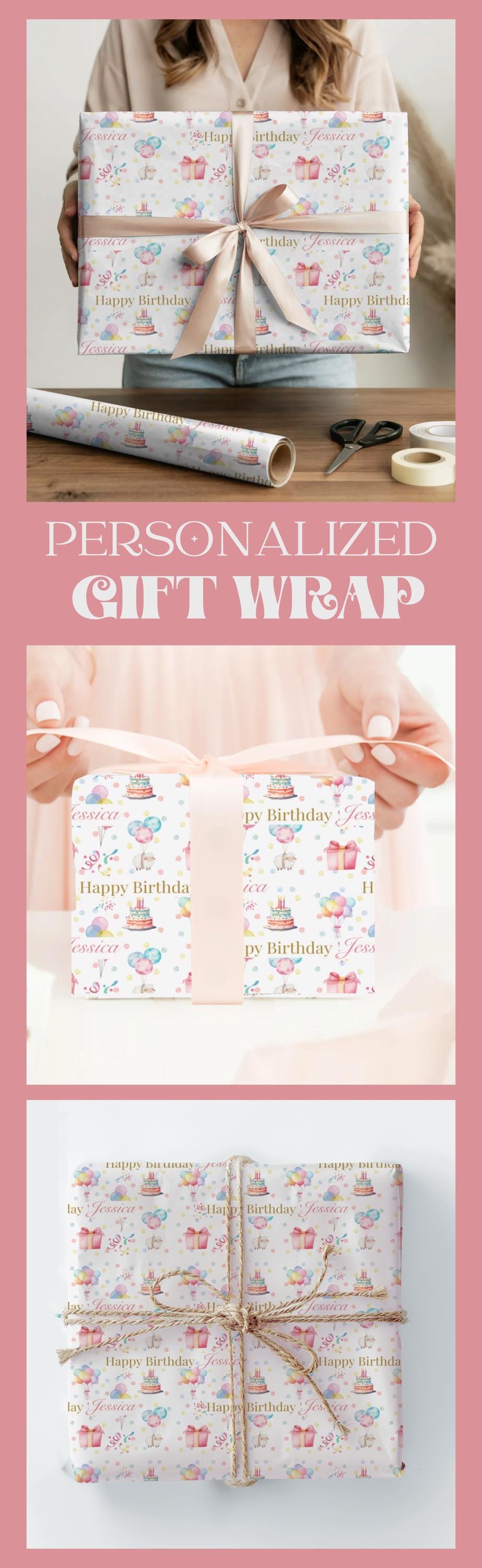 Premium Wrapping Paper Gift Wrap Baby Shower Party Balloon Gift Material Tear Resistant Gift Wrap Paper Girl Baby Shower Gift for Sprinkle
