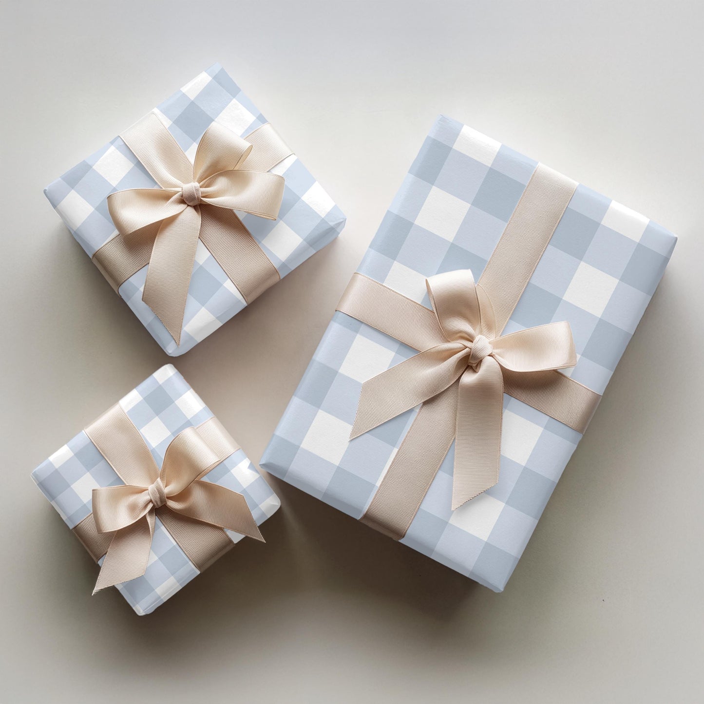 Farmhouse Style Wrapping Paper Buffalo Check Pattern Rustic Gift Wrap Blue White Plaid Design Elegant Country Look Kraft Paper Material Chic Presentation Solution Holiday Package Supply Beautiful Gift Wrapping Multiple Size Options