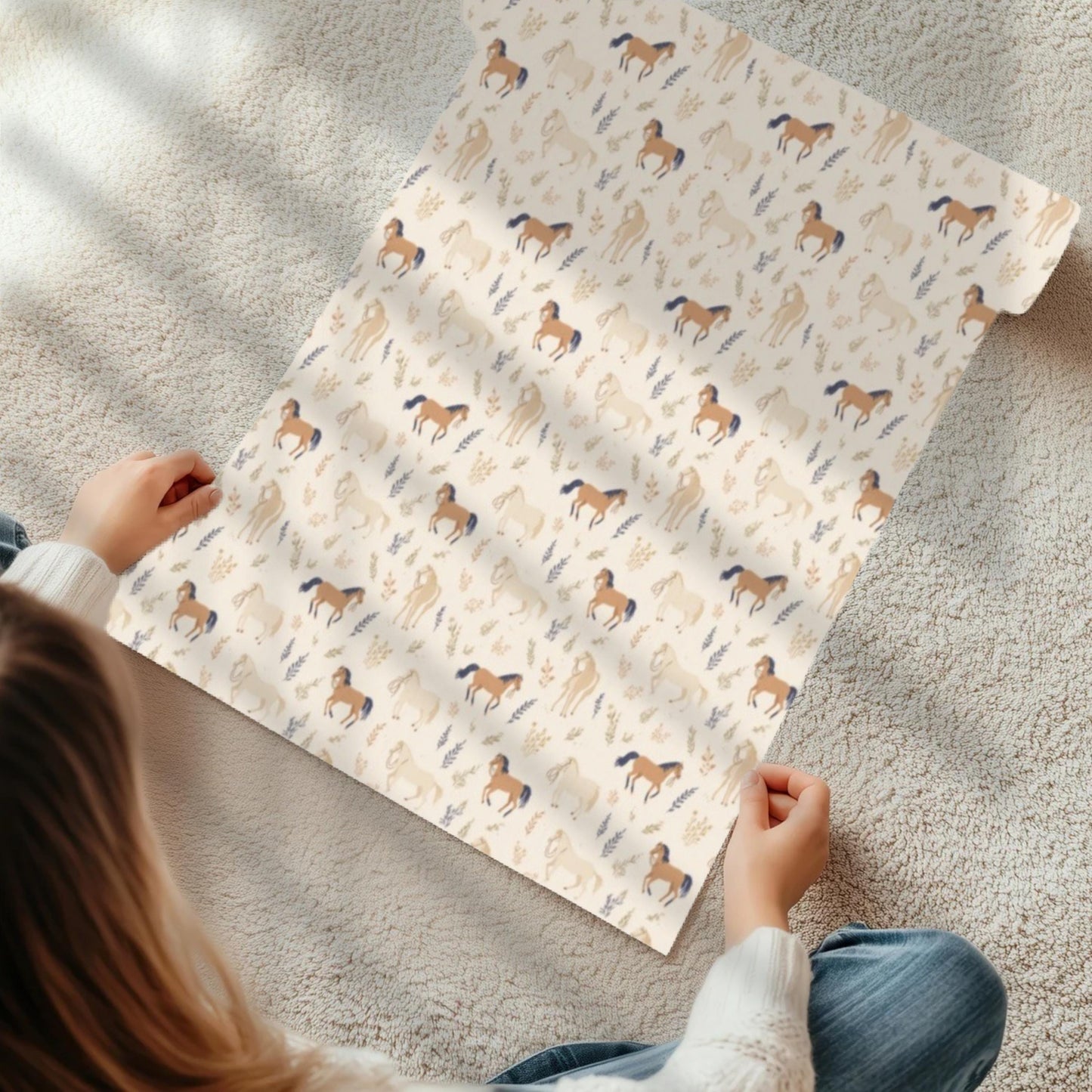Horse Gift for Her Equestrian Rider Gift Wrap Paper Rolls for Horse Theme Birthday Party