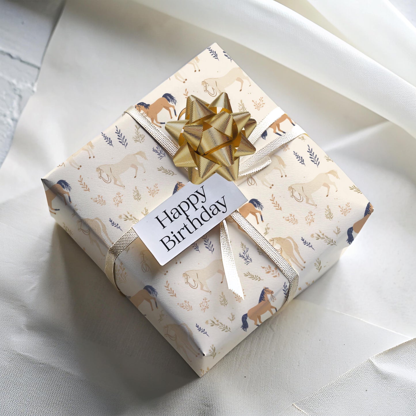Horse Gift for Her Equestrian Rider Gift Wrap Paper Rolls for Horse Theme Birthday Party