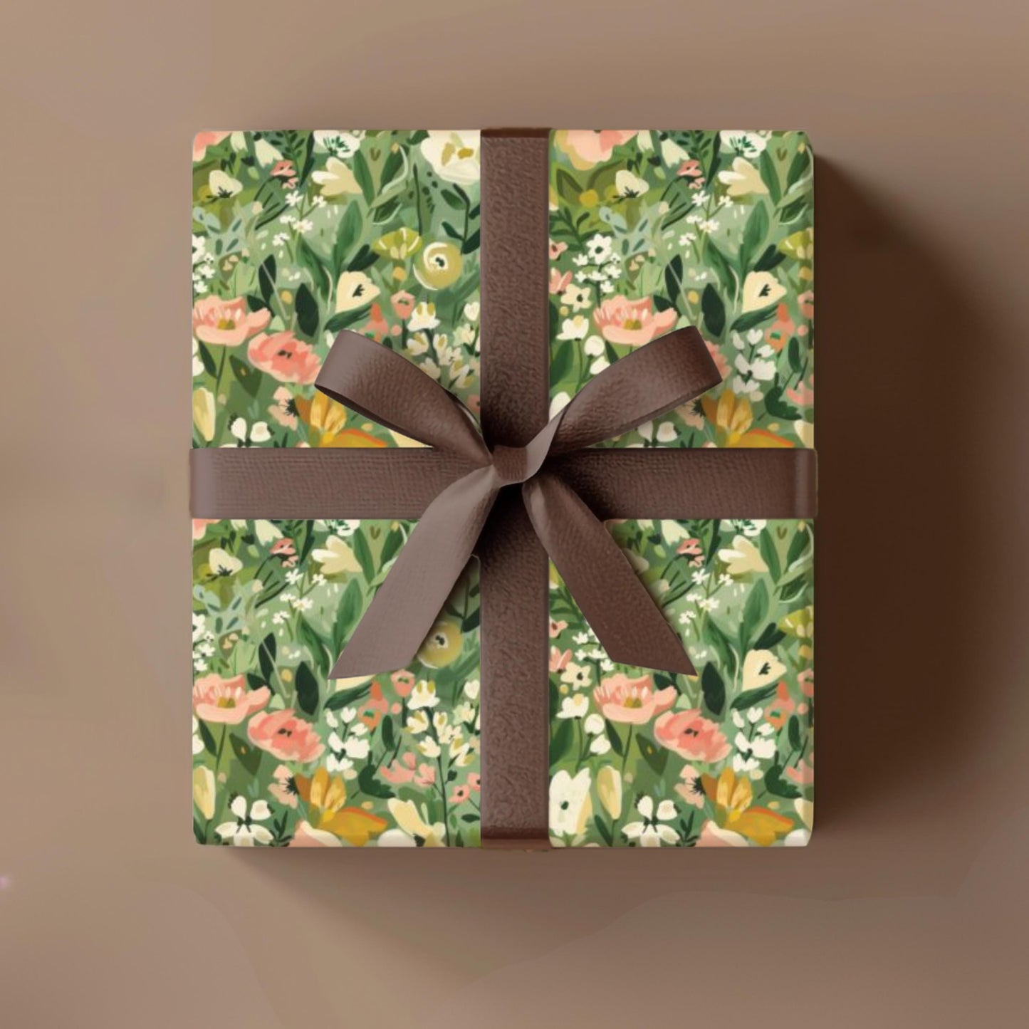 Elegant Floral Wrapping Paper Green Garden Gift Wrap Botanical Present Paper Chic Gift Packaging Luxury Floral Wrap Roll