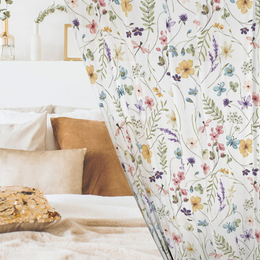 Wildflower Sheer Curtains for Bedroom