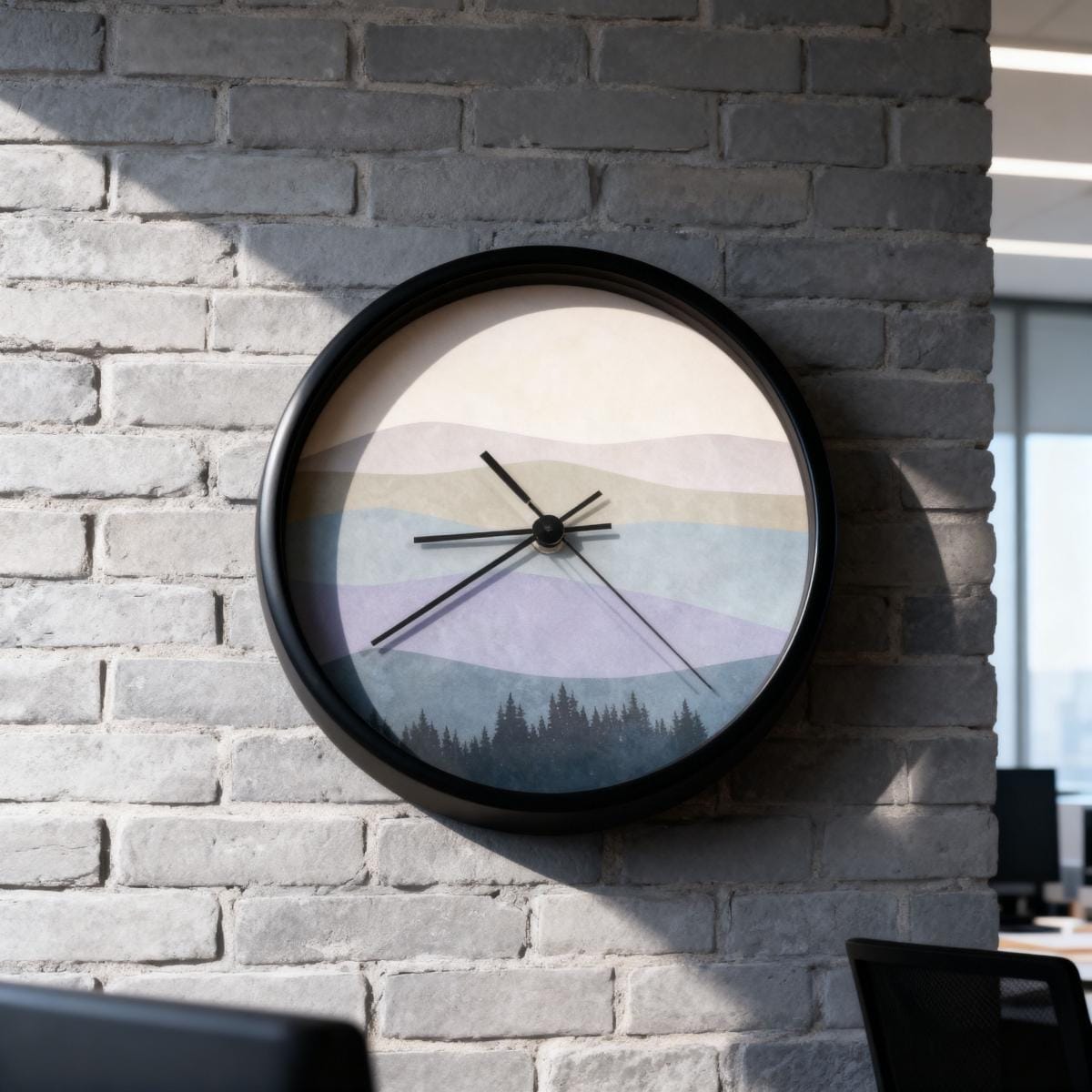 Minimalist Boho Wall Clock Mountain Minimalist Wall Decor Mid Century Clock for Living Room Gift for New Home Owner New Housewarming Present