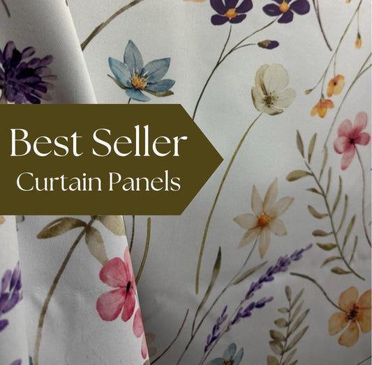 Wildflower Blackout Curtain Panel Set Bedroom Drapes Living Room Window Treatment Floral Design Cottage Aesthetic Watercolor Pattern Light Blocking Panels Home Decor Polyester Fabric Quality Construction Privacy Solution Room Darkening