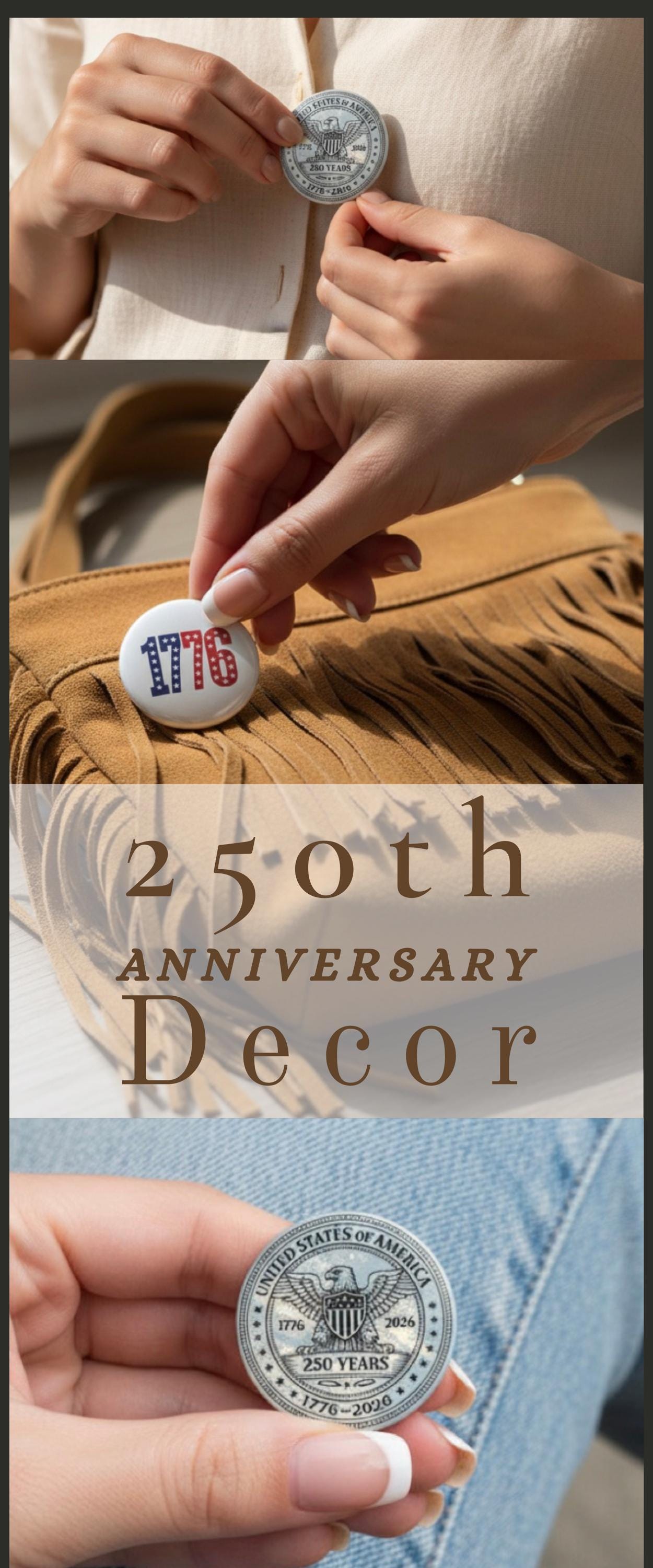 1776 Party Decor Idea Custom Pin Button 250 All American Boy Bulk Favor 250th Anniversary Event Decoration Gift for Group