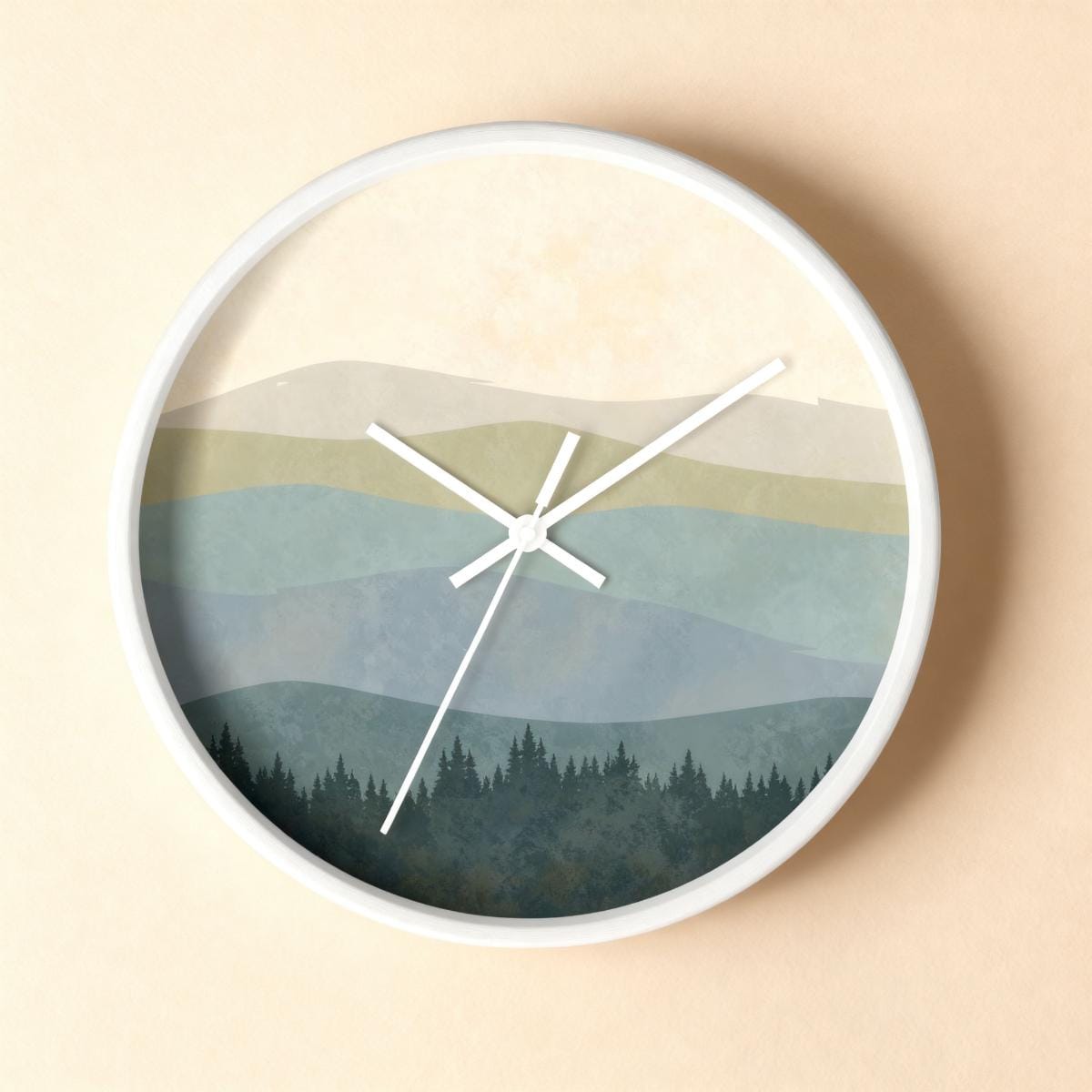 Minimalist Boho Wall Clock Mountain Minimalist Wall Decor Mid Century Clock for Living Room Gift for New Home Owner New Housewarming Present