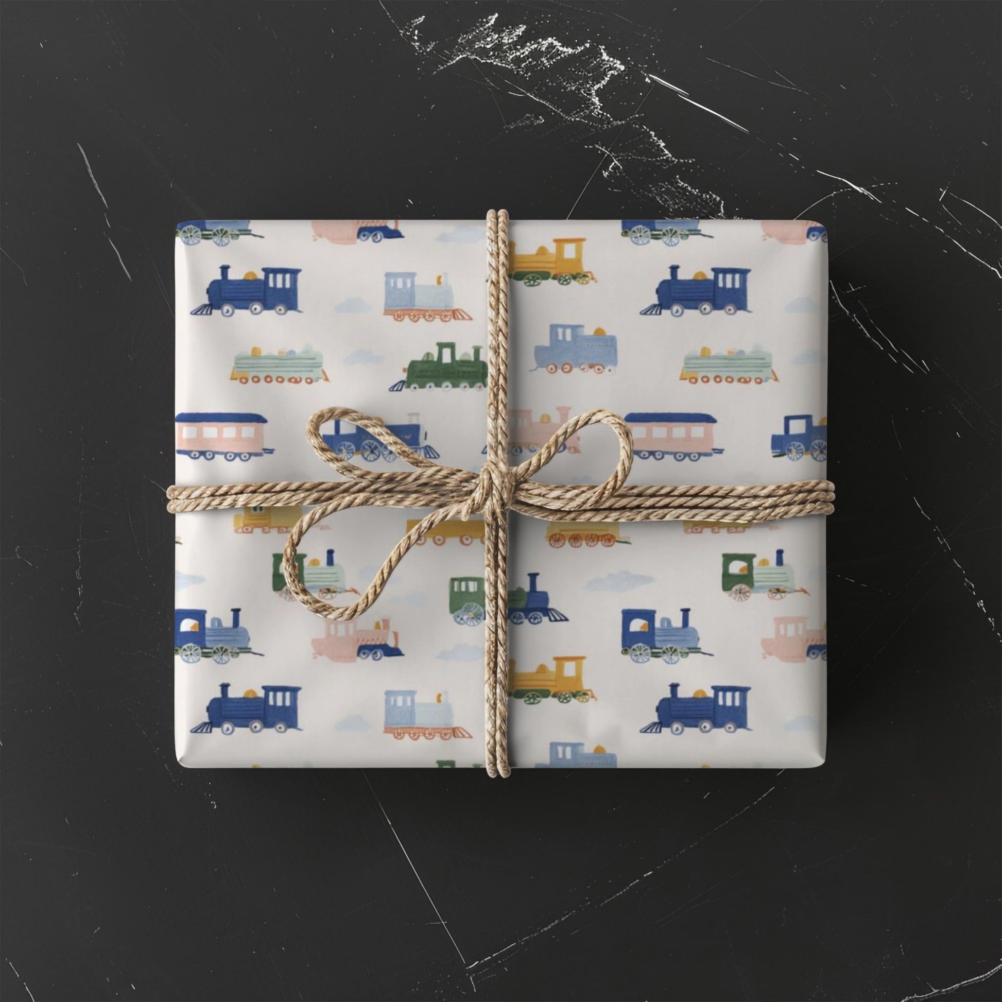 Train Wrapping Paper Toddler Birthday Gift Wrap Kids Train Party Paper First Birthday Wrapping Paper Train Theme Gift Wrap Roll