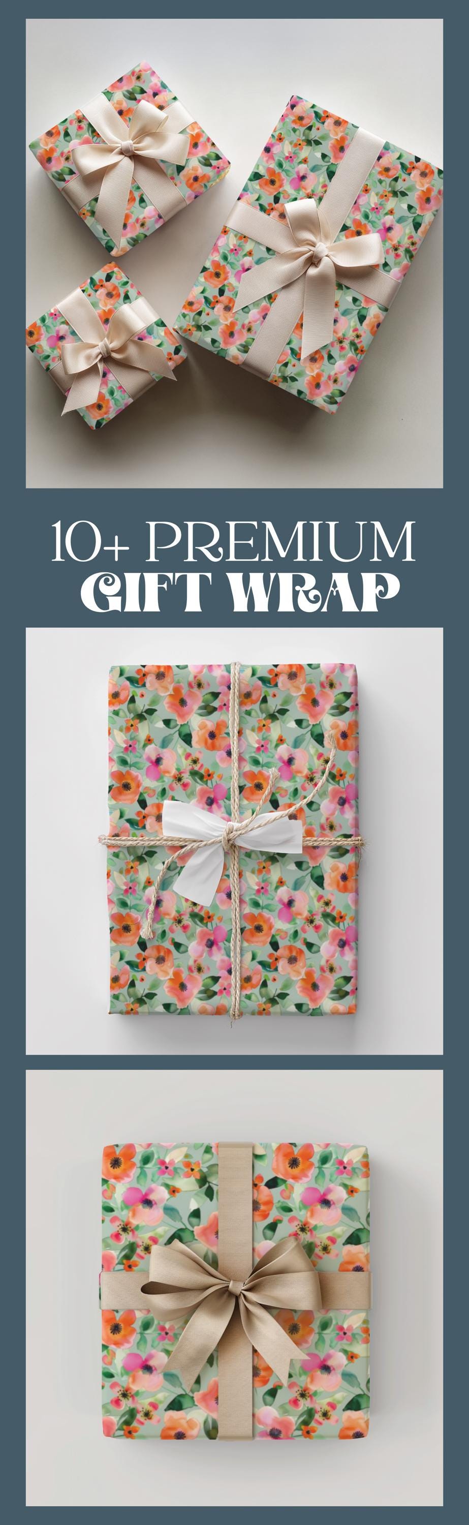 Versatile Wrapping Paper Floral Design Gift Wrap Birthday Wedding Celebration Packaging Pink Coral Flowers Elegant Pattern Premium Quality Material Multiple Sizes Available Satin Finish Option Eco Friendly Printing Water Based Inks