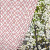 Pink and White Gingham Curtain Panel
