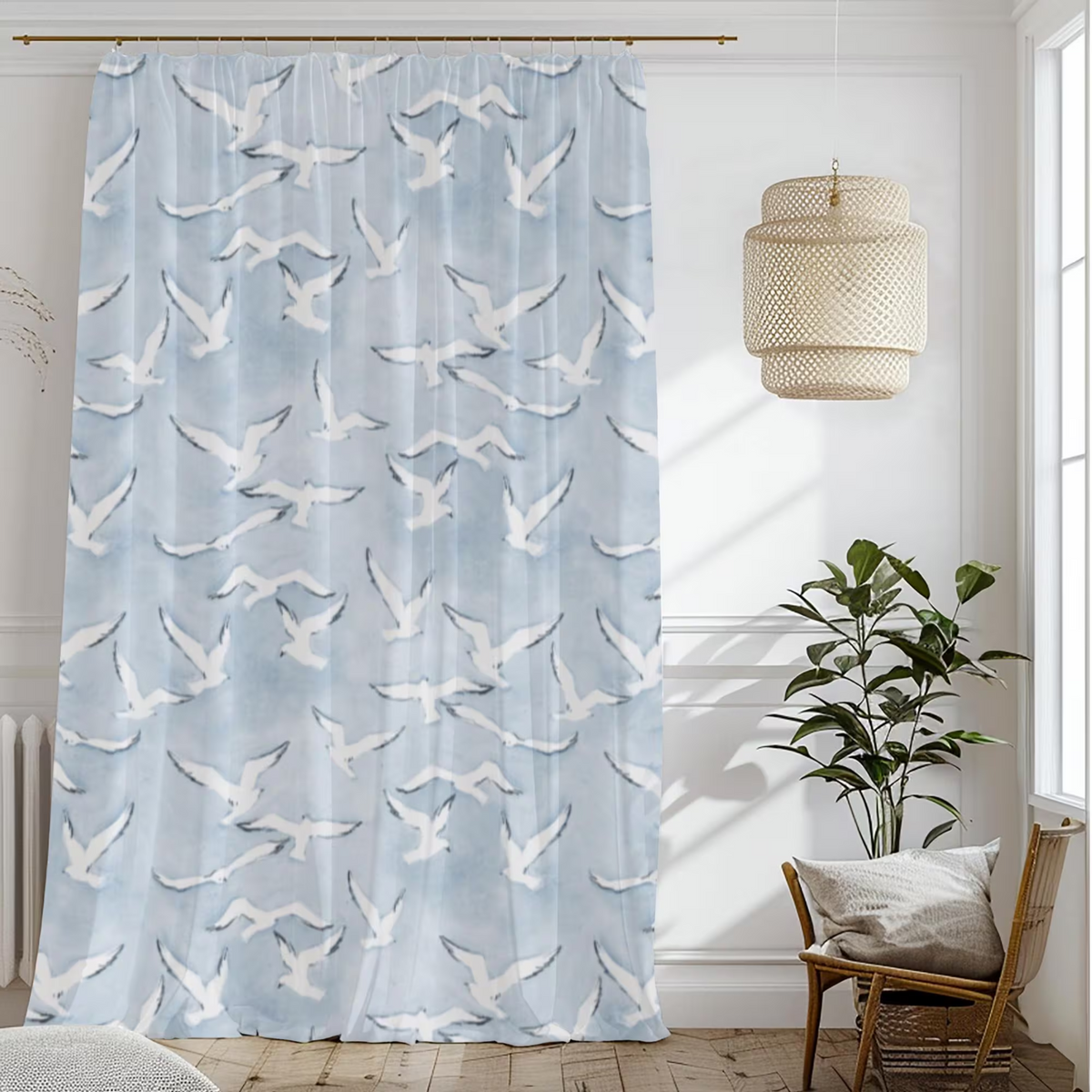 Seagull Blue Curtain