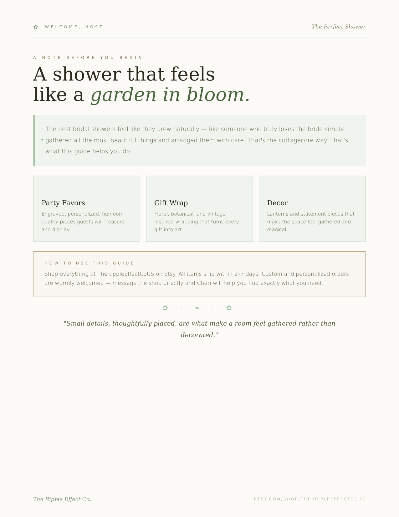 The Perfect Shower — Bridal Shower Planning Guide