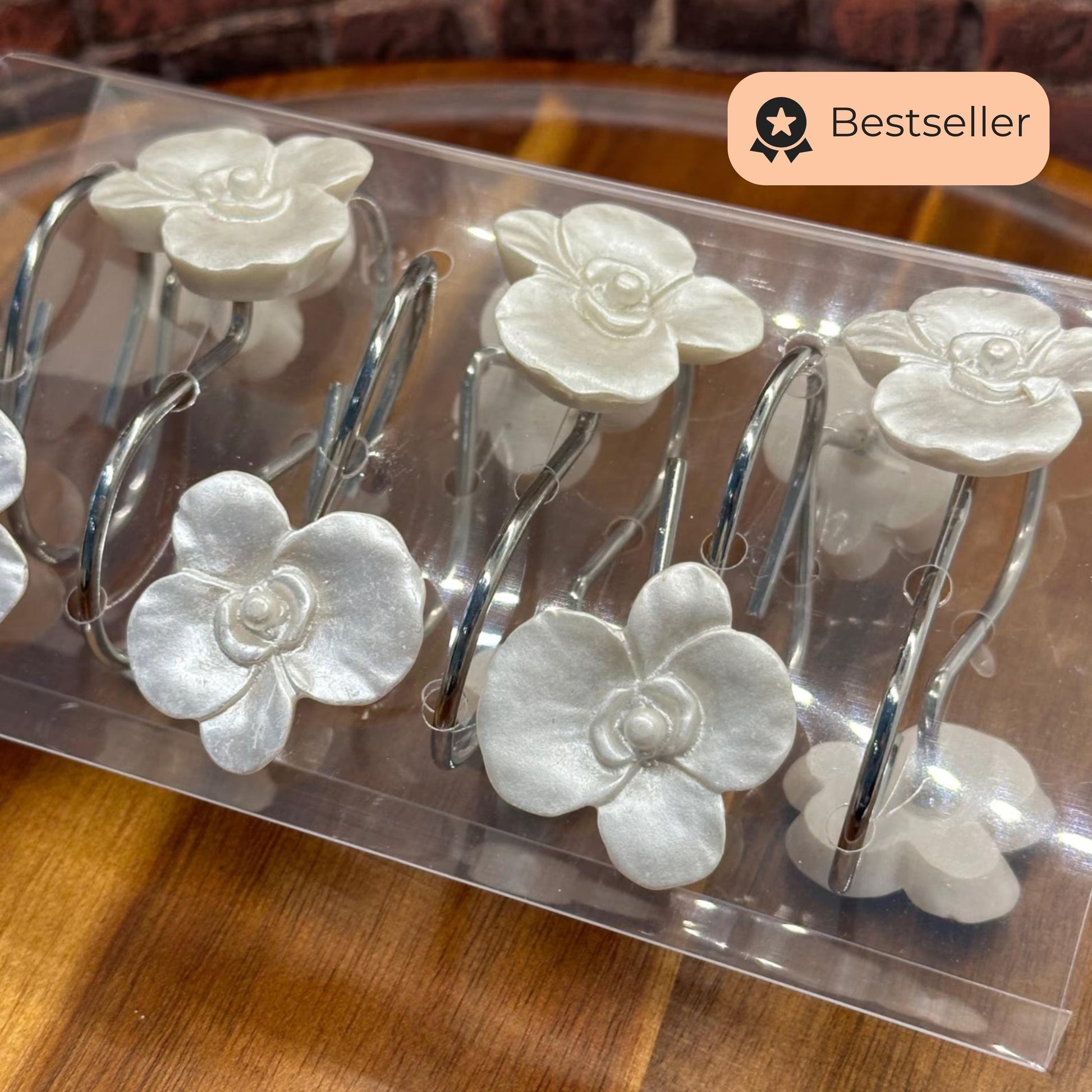 Set of 12 Shower Curtain Hooks for Vintage Inspired Bathroom