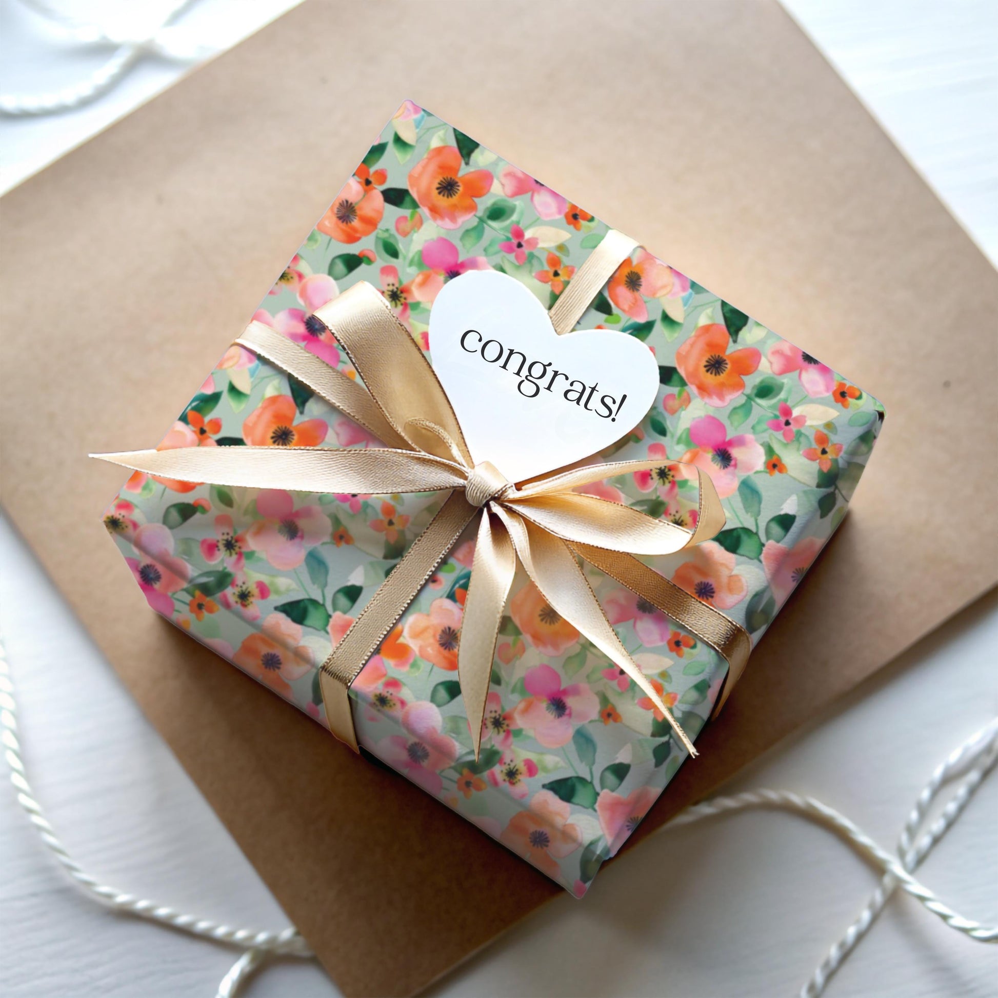 Versatile Wrapping Paper Floral Design Gift Wrap Birthday Wedding Celebration Packaging Pink Coral Flowers Elegant Pattern Premium Quality Material Multiple Sizes Available Satin Finish Option Eco Friendly Printing Water Based Inks