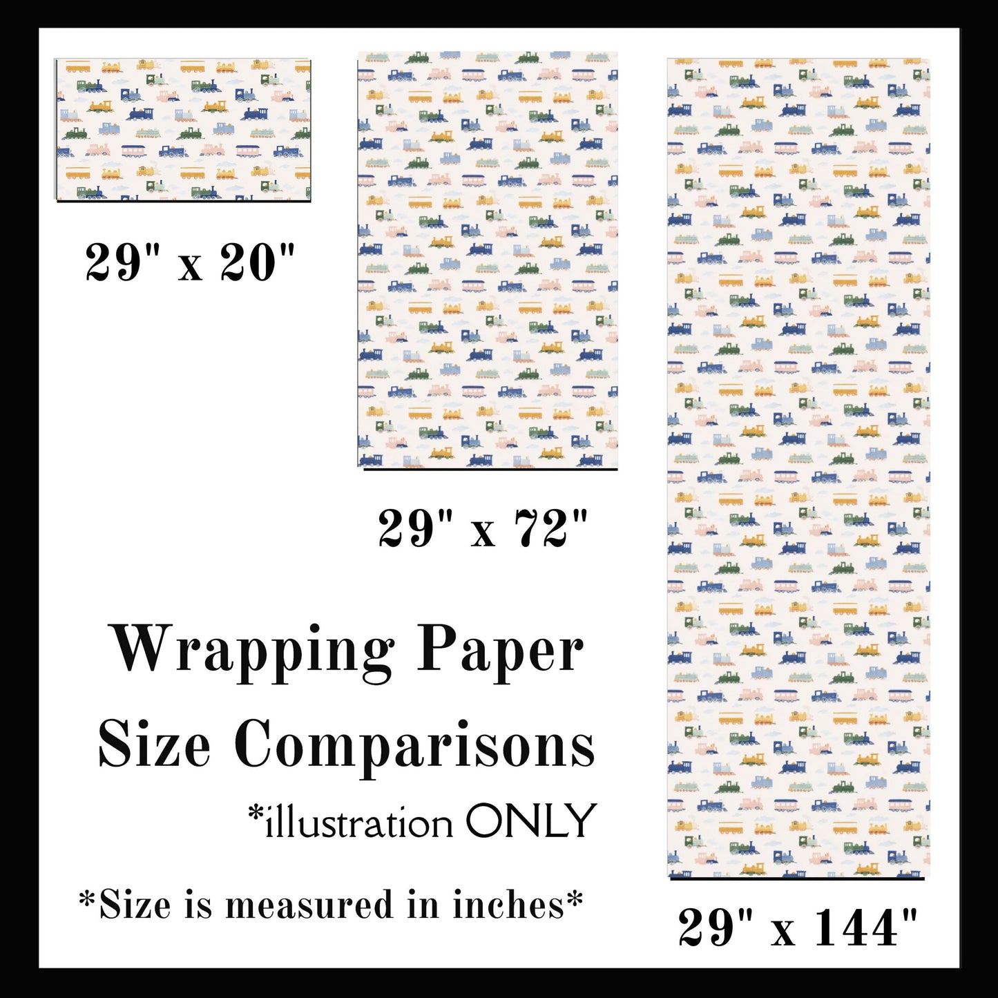Train Wrapping Paper Boy Birthday Gift Wrap Kids Train Party Wrapping Paper Railroad Theme Birthday Gift Wrap Roll Party Decor