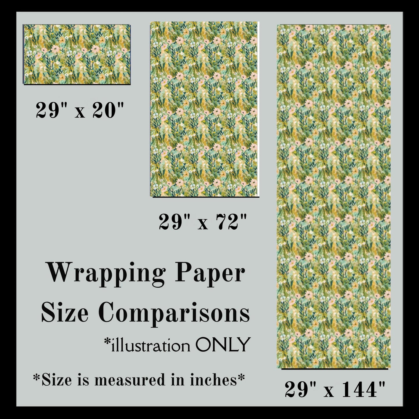 Green Botanical Gift New Homeowner Present Paper Floral Gift Wrap Elegant Paper Garden Inspired Gift Packaging Hostess Gift Wrap Roll
