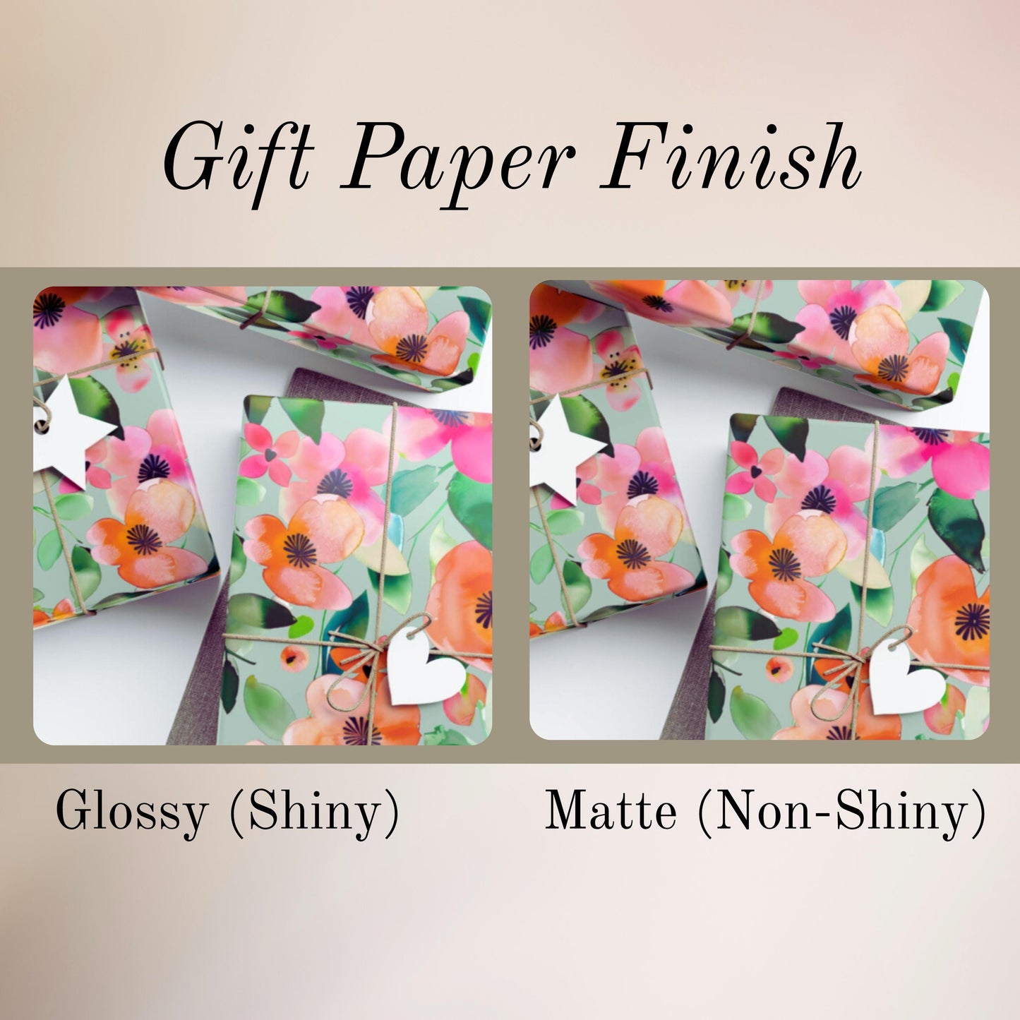 Bright Floral Wrapping Paper Elegant Satin Finish Gift Wrap for Bridal Shower Pink Flower Design Gift Paper