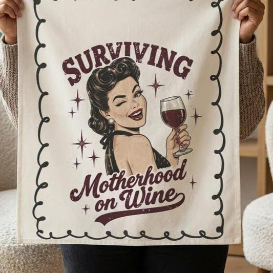 Funny Kitchen Towel Sarcastic Tea Towel Vintage Design Gag Gift For Her Humorous Dish Towel Cotton Twill Material Absorbent Durable Construction Unique Kitchen Present Birthday Gift Housewarming Present Novelty Home Accessory Retro Kitchen