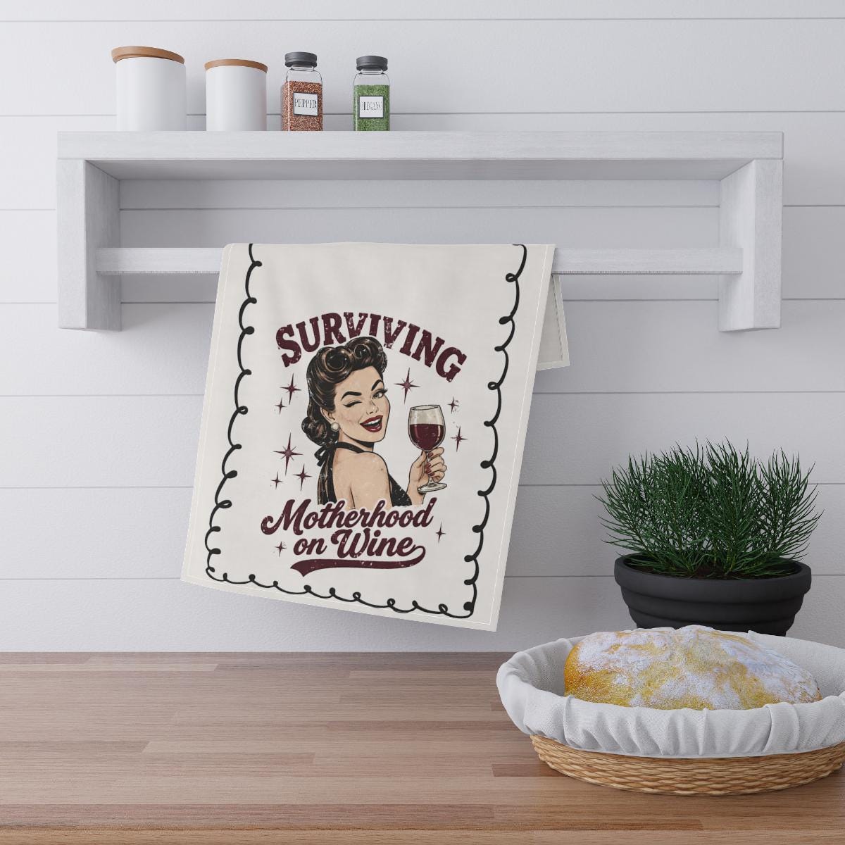 Sarcastic Gift for Mom Funny Tea Towel Mothers Day Gift Idea Vintage Design Fun Hand Towel Birthday Gift for Her