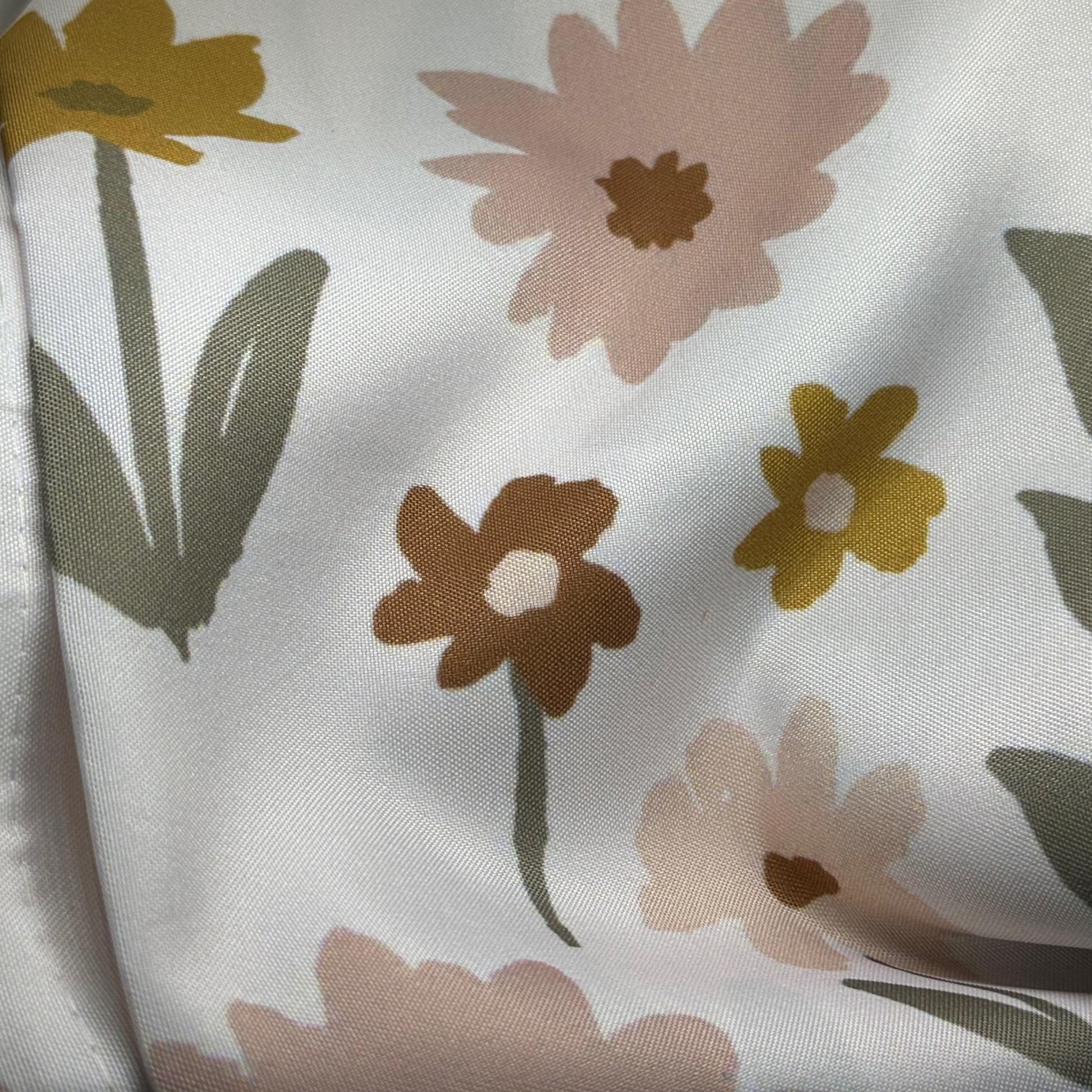 Floral Shower Curtain Farmhouse Bathroom Decor Neutral Flower Shower Curtain Rustic Bath Decor Country Style Bathroom Curtain